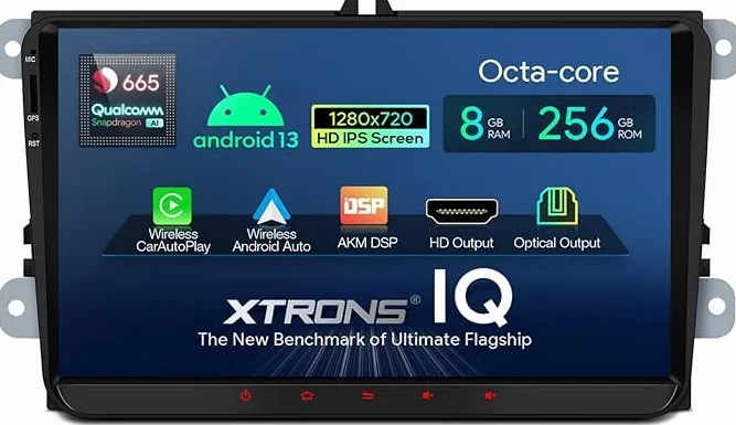 XTRONS IQ92MTVP Radio do Golf Passat Polo Tiguan Touran GPS Android 12 8 GB + 256