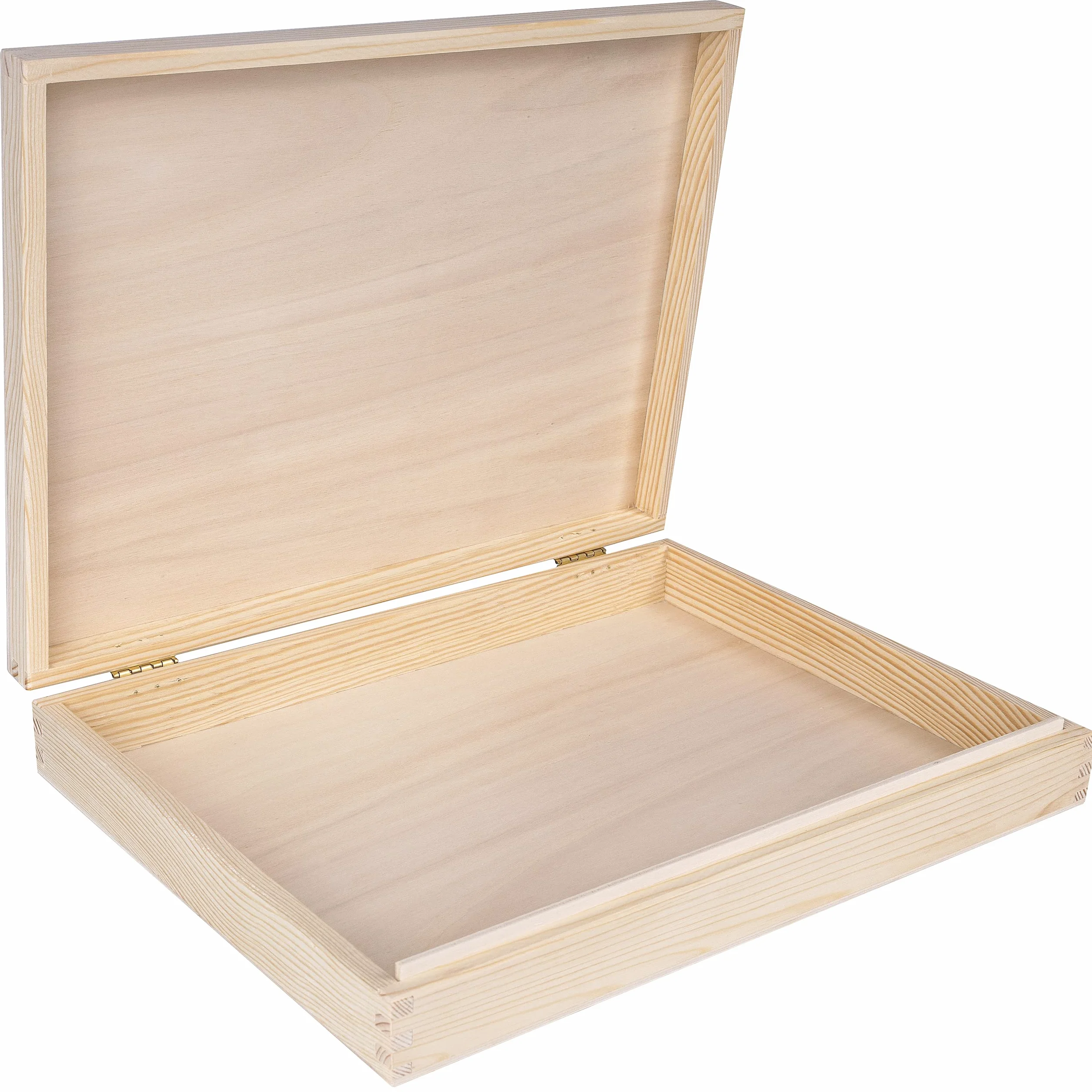 Drewniane Pudełko A4 Niemalowane 34 x 25,3 x 5,3 cm do Przechowywania