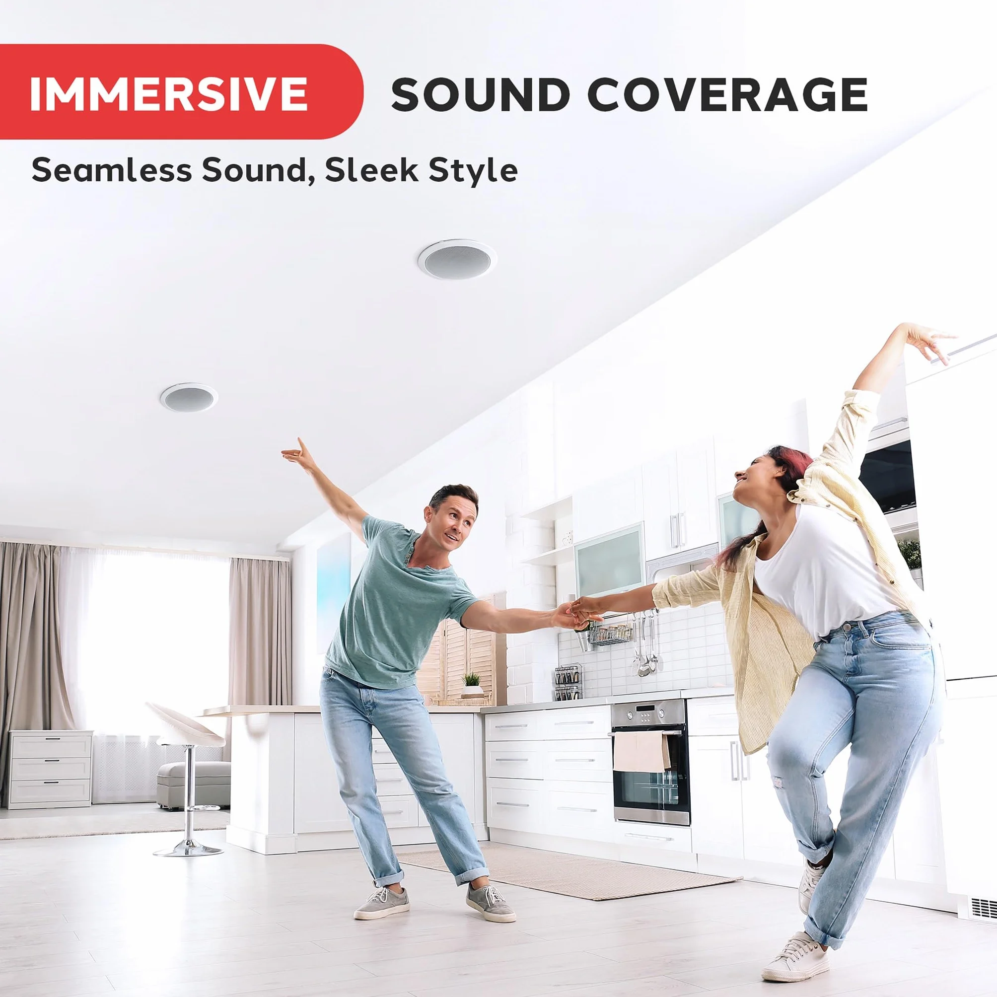10” Ceiling Wall Mount Speakers - Pair of 2-Way Full Range Sound Stereo Speaker Audio System Flush Design w/Electronic Crossover Network 35Hz-20kHz Frequency Response & 250 Watts Peak - Pyle PDIC106