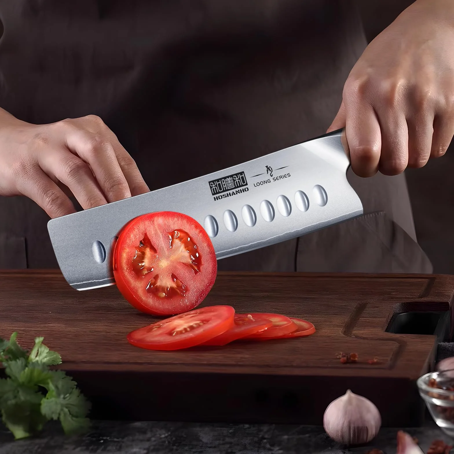 HOSHANHO Nóż Nakiri 18 cm, japoński nóż kuchenny AUS-10 ze stali nierdzewnej wysokowęglowej, uniwersalny nóż kuchenny do mięsa i warzyw z ergonomicznym uchwytem firmy Pakkawood