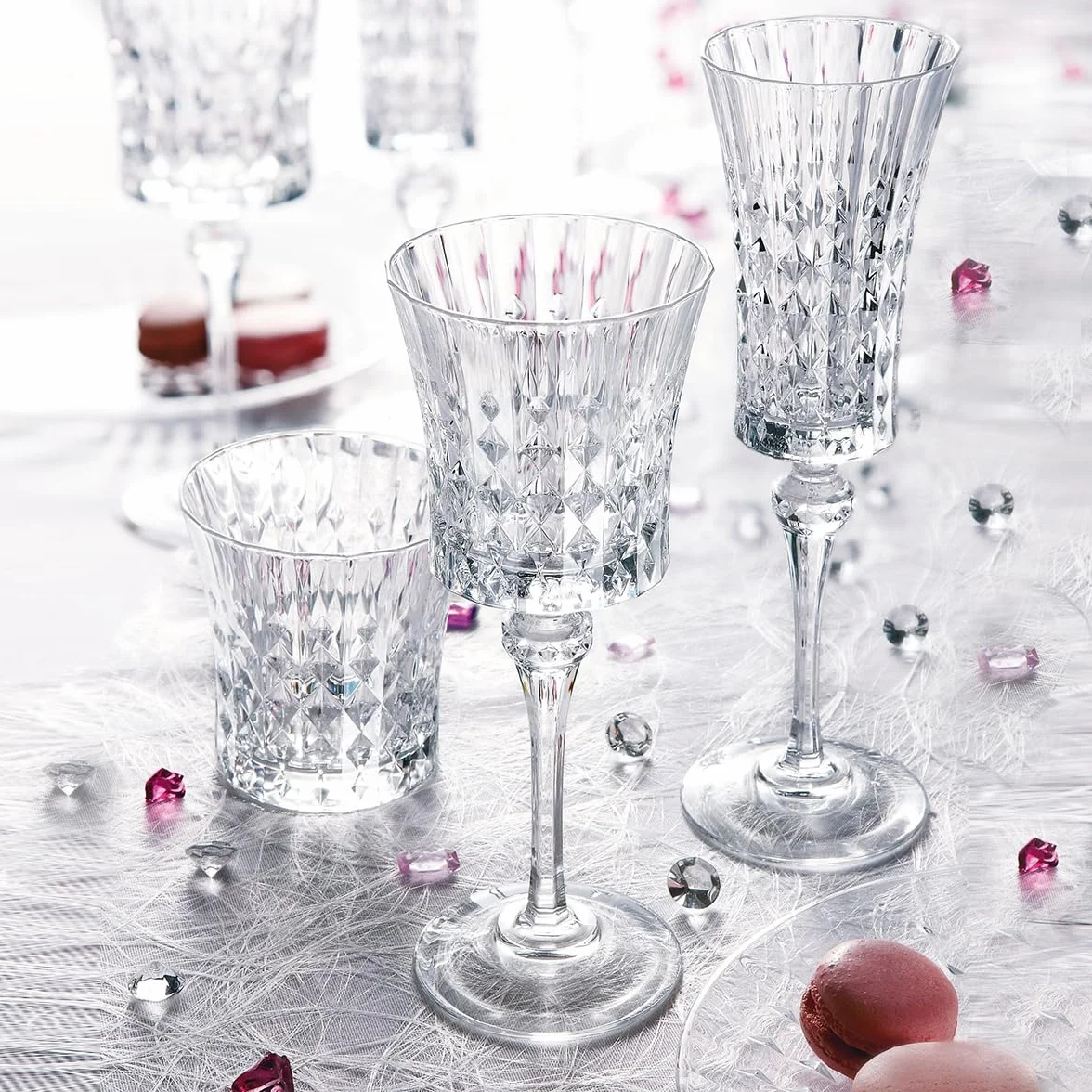 Cristal d'Arques Paris - Kolekcja Lady Diamond - 6 fletów 15 cl - Błyszczący, przezroczystość i wysoka wytrzymałość - Wyprodukowano we Francji - Wzmocnione opakowanie, odpowiednie do sprzedaży online