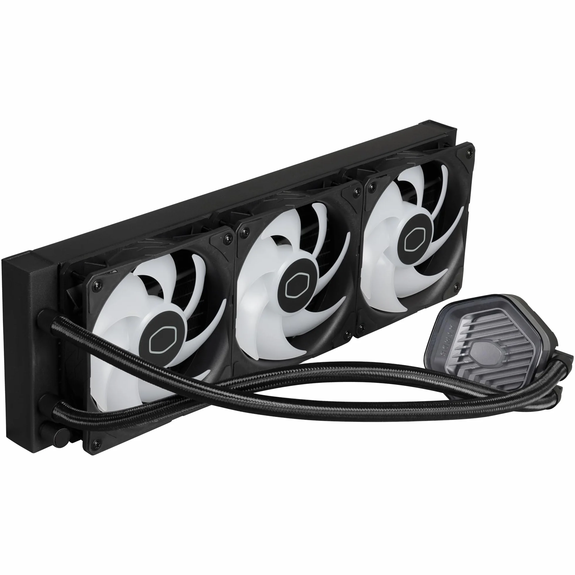 Cooler Master MasterLiquid Atmos 360 Black Chłodnica Cieczy CPU - System Chłodzenia Wodnego AIO, Dwukomorowa Pompa, Zainstalowane Wentylatory Sickleflow 120 Edge, Adresowalne RGB Gen 2, LGA1700 i AM5