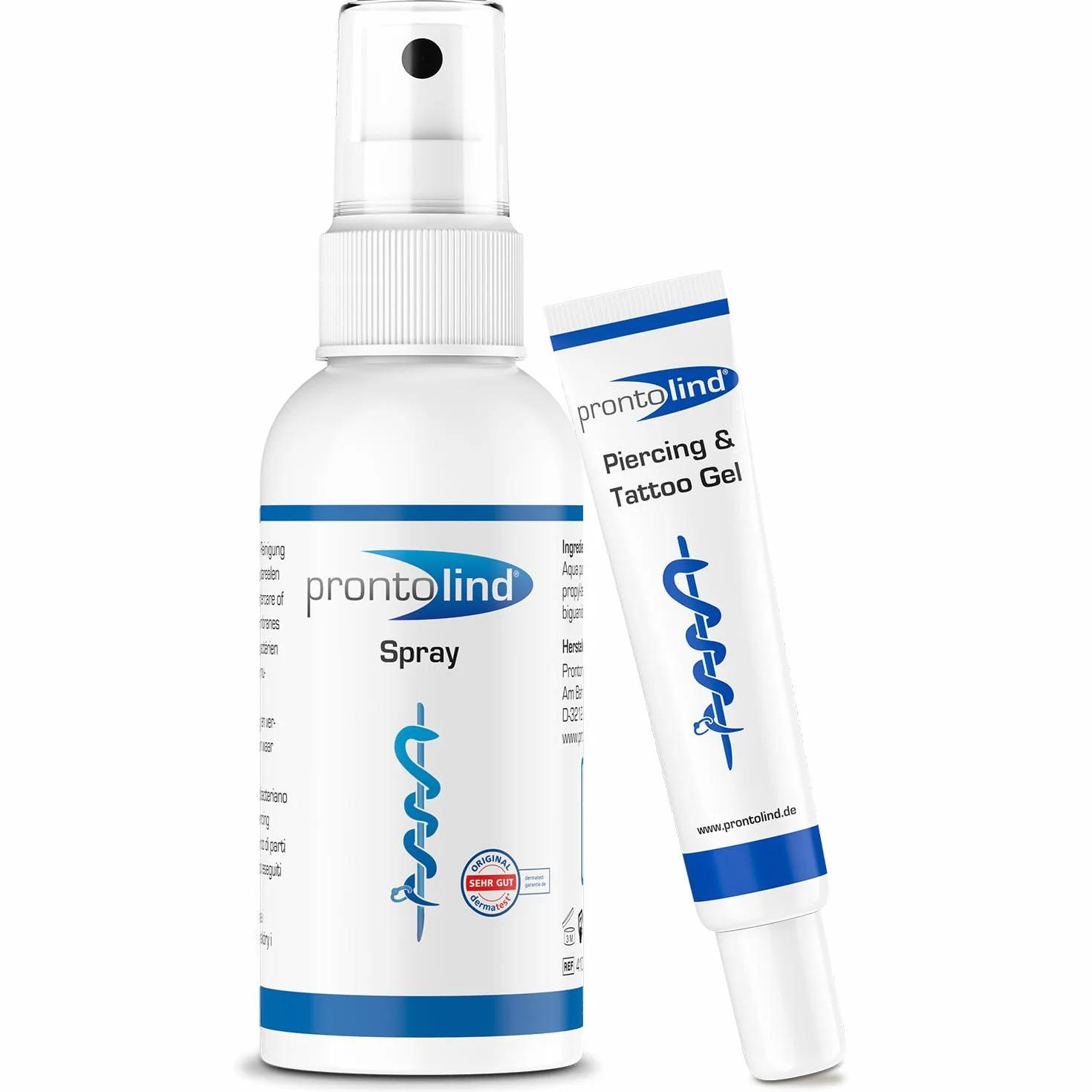 ProntoLind Żel 10 ml & ProntoLind Spray 75 ml zestaw do pielęgnacji piercingu