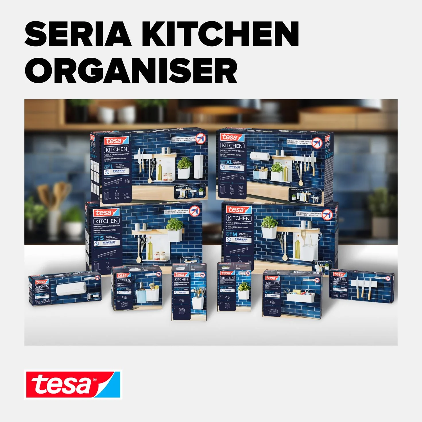 tesa magnetyczny stojak na noże samoprzylepny uchwyt biały