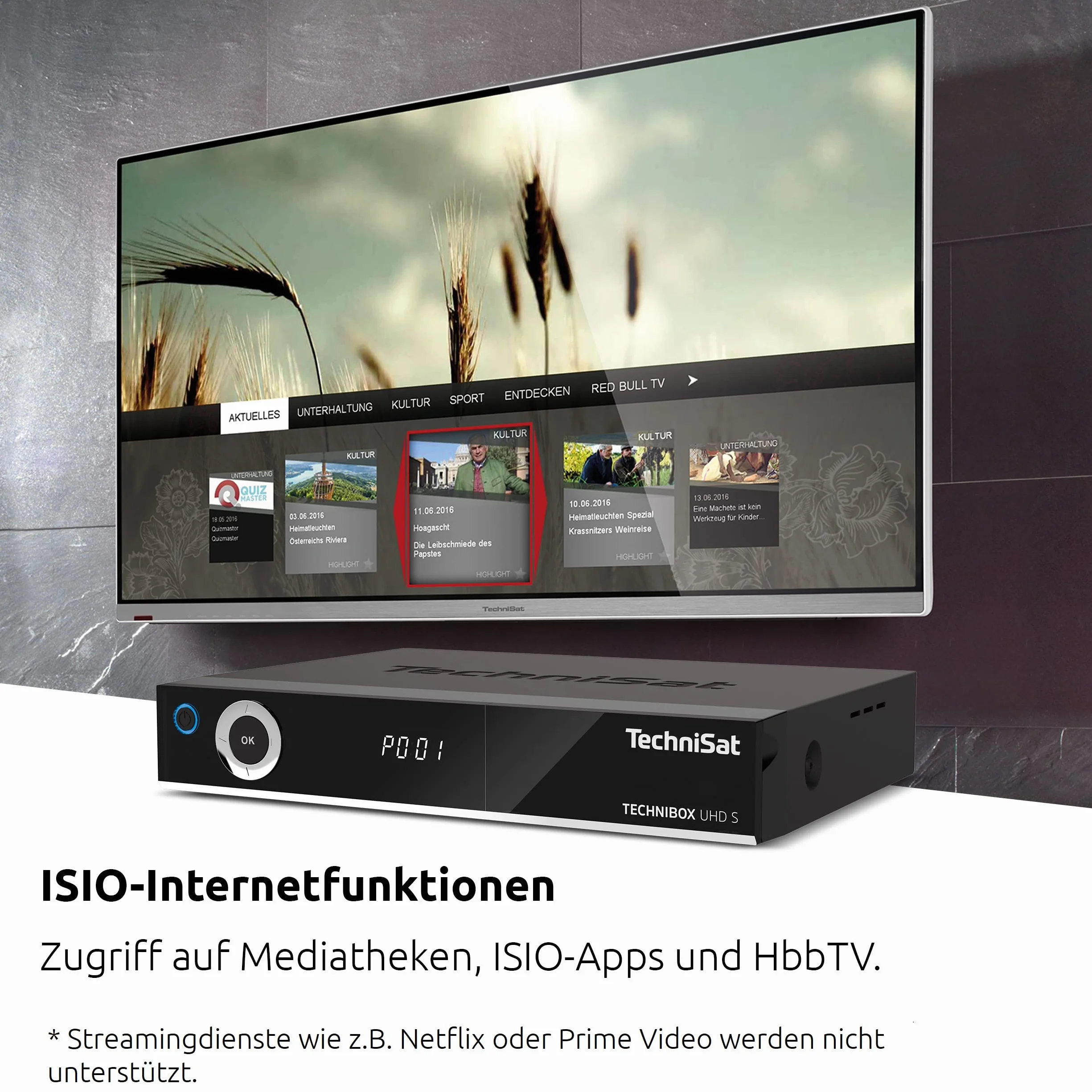 TechniSat TECHNIBOX UHD S - Odbiornik 4K Sat z podwójnym tunerem (DVB-S / DVB-S2, sterowanie głosowe Alexa, Smart TV, sterowanie aplikacją, funkcja nagrywania PVR, WLAN, LAN, CI +, USB 3.0) czarny