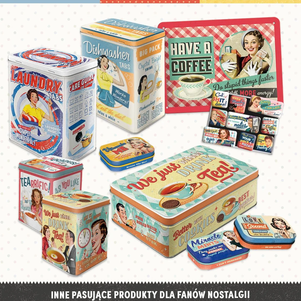 Nostalgic-Art Retro magnesy na lodówkę 9 sztuk zestaw styl vintage
