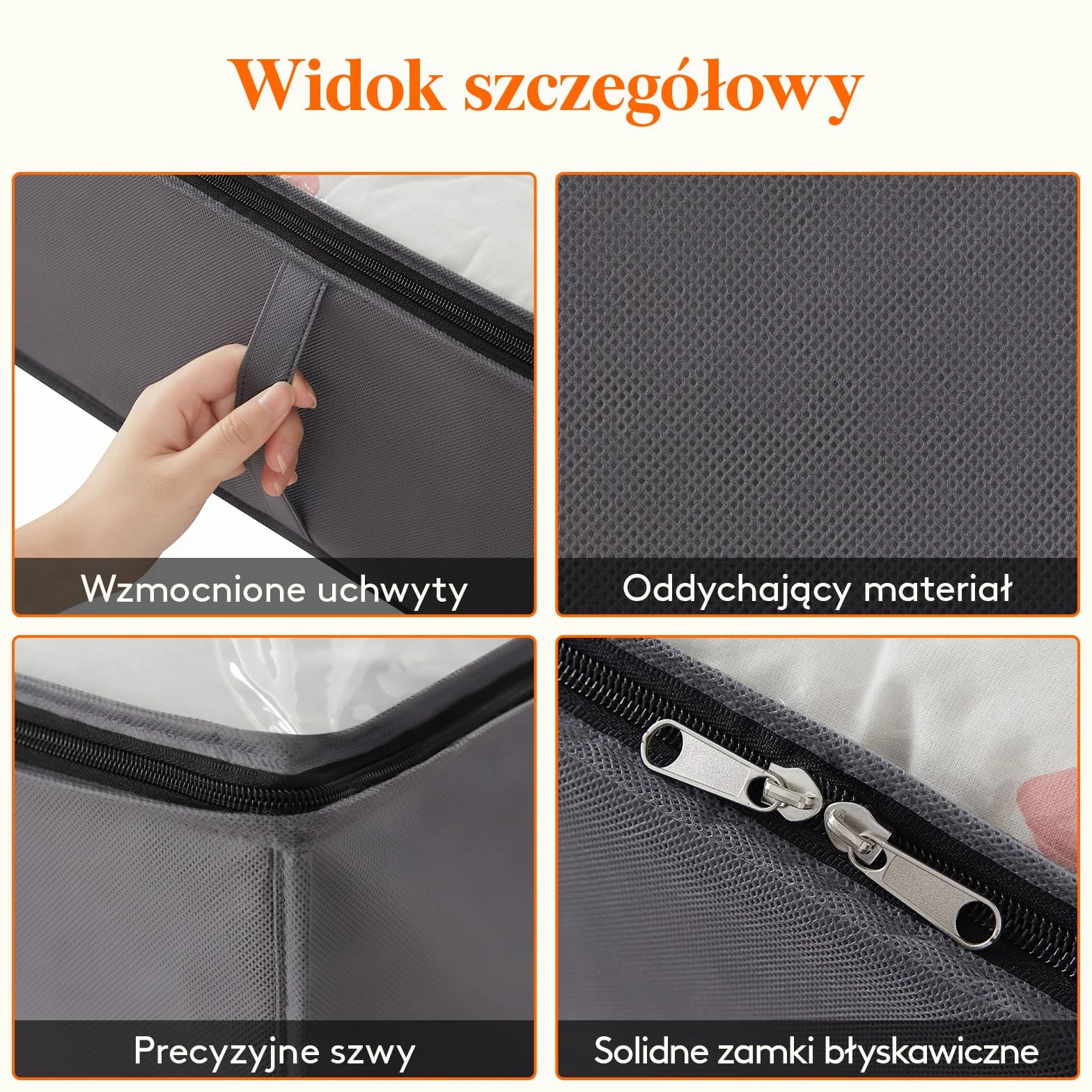 Lifewit Pojemniki Do Przechowywania Pod Łóżko 2 sztuki 40L Duża Pojemność Torby Do Przechowywania Koców Ze Wzmocnionym Uchwytem Szary