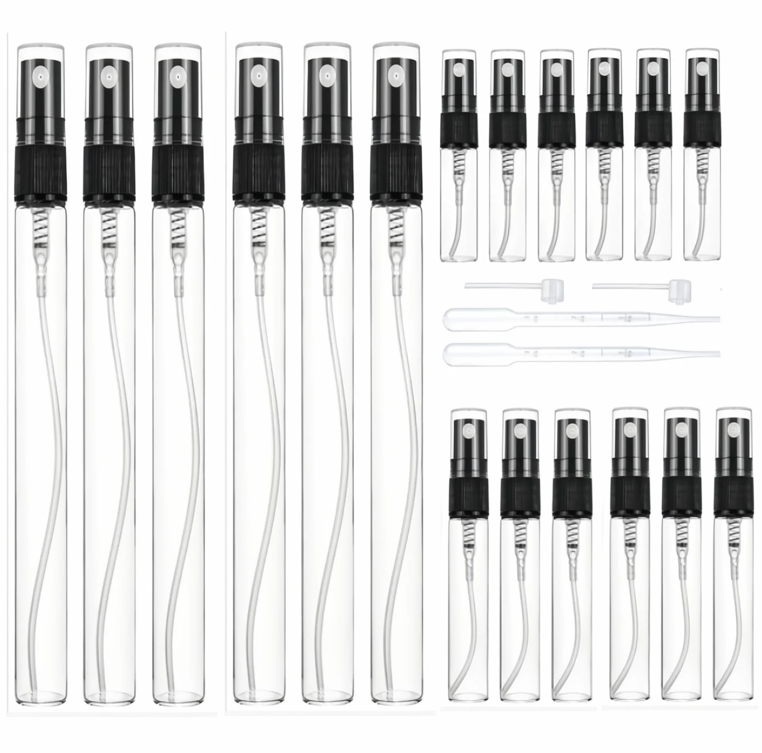 Szklany atomizer do perfum 3 ml 5 ml 10 ml, butelka na próbki, mini z rozpylaczem, przezroczysta, pusta