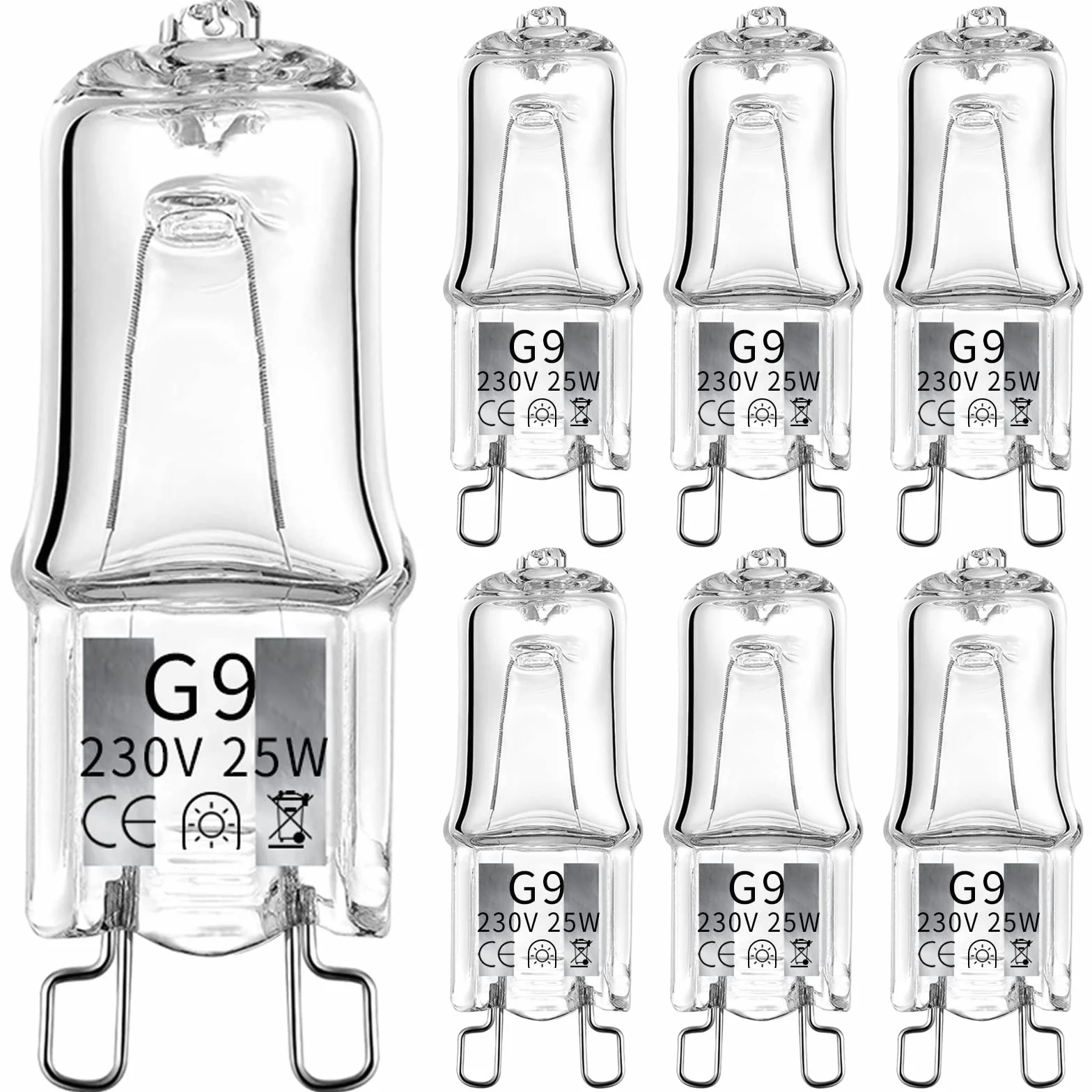 Żarówka piekarnika G9 25 W 230 V 300℃ odporna na ciepło halogenowa ściemniana żarówka do piekarnika kuchenka mikrofalowa lampa zastępcza do piekarnika Neff Zanussi Smeg Bosch AEG