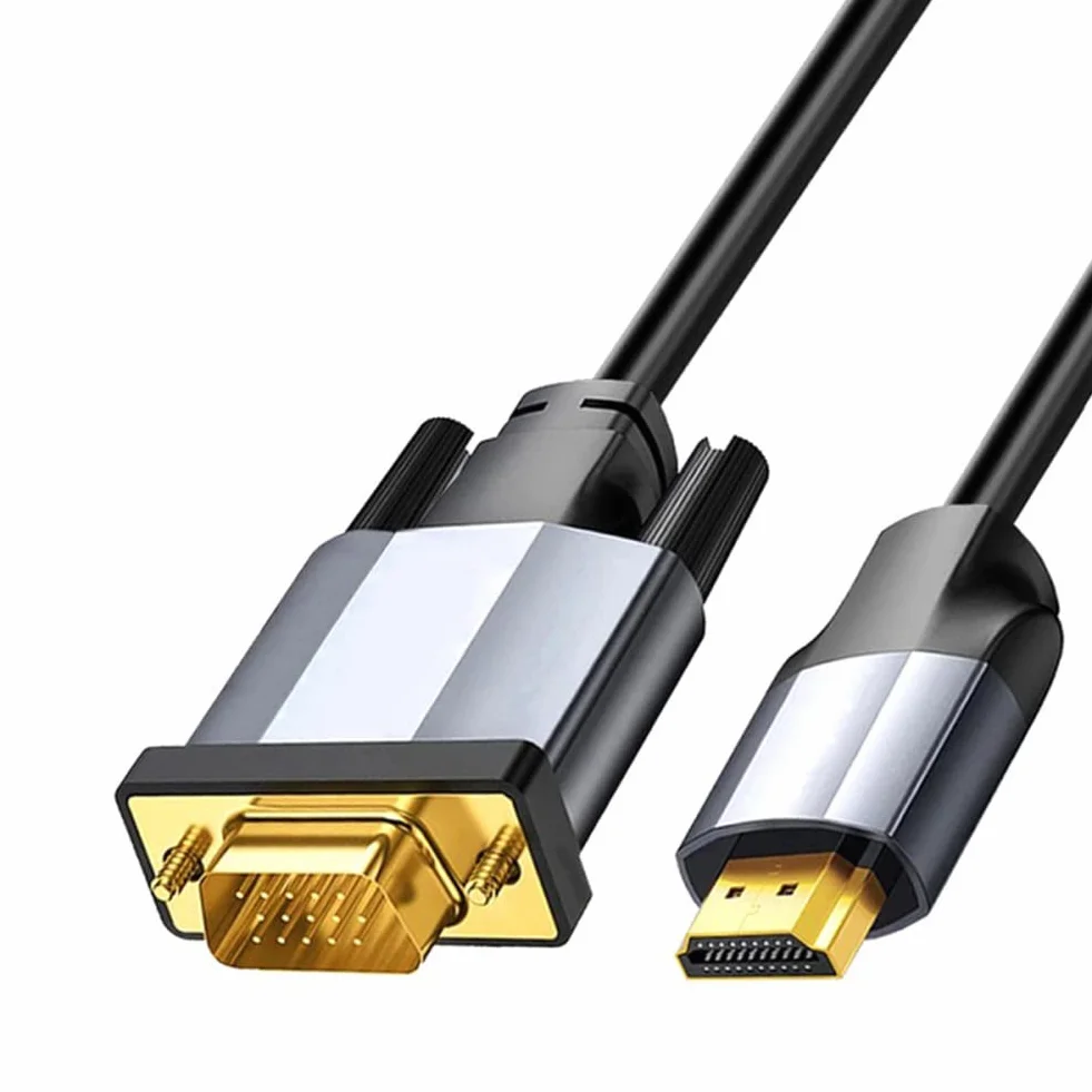 Kabel HDMI do VGA 1080p Full HD, wtyczka HDMI do wtyczki VGA, kompatybilny z komputerem stacjonarnym, laptopem, monitorem HDTV, Raspberry Pi Xbox TV