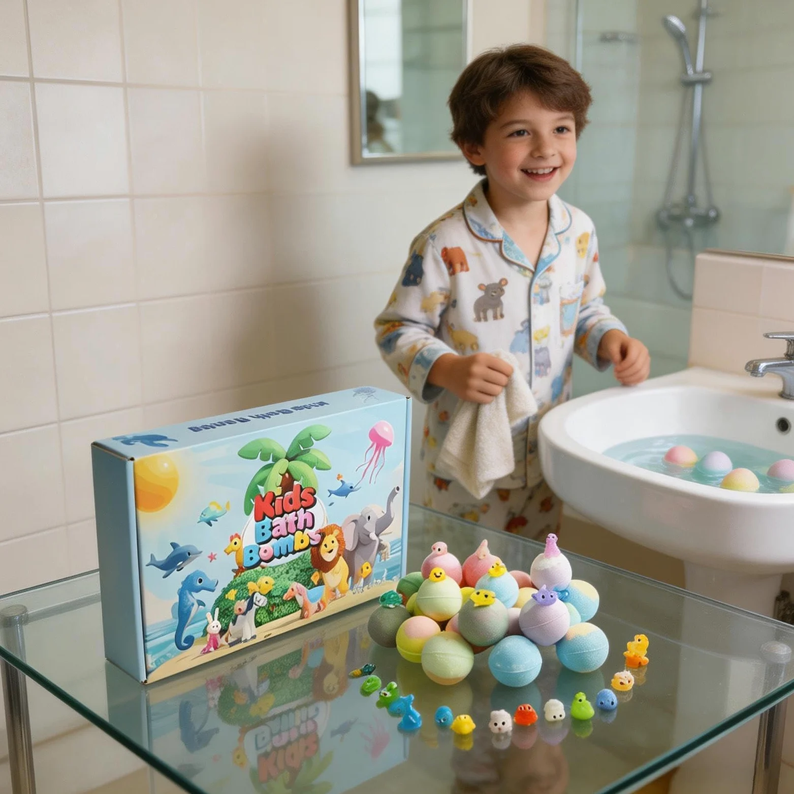 Kule do kąpieli musującej Szybko rozpuszczające się z zabawką w środku | Relaksująca Kąpiel Dla dzieci, dorosłych, hoteli i SPA