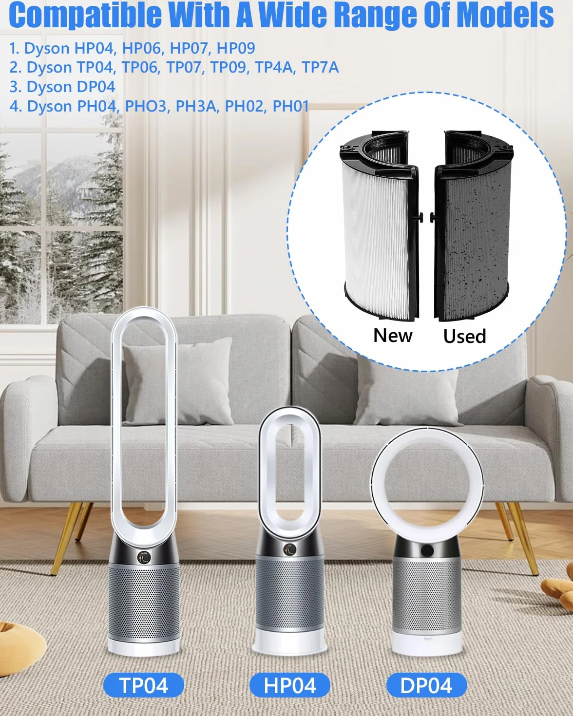Filtr wymienny 2 w 1 H13 do Dyson HP04 TP04 DP04 PH04 HP09 TP09 HP07 TP07 PH03 PH01 360° Pure Cool