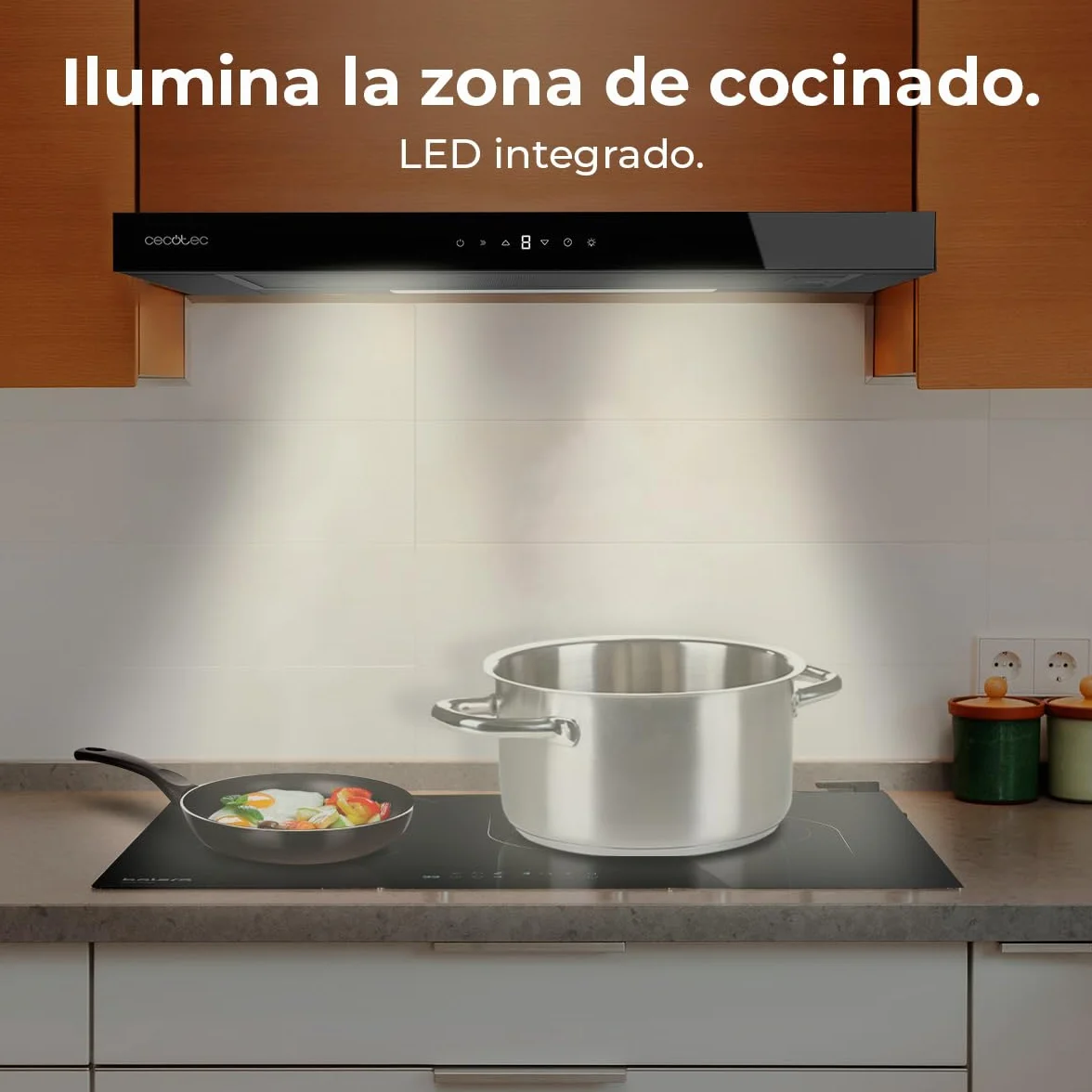 Cecotec Okap Kuchenny 60 cm TLT 605500 Glass Black A++ 70 W 550 m³/h Dotykowy Gesty Filtr Węglowy