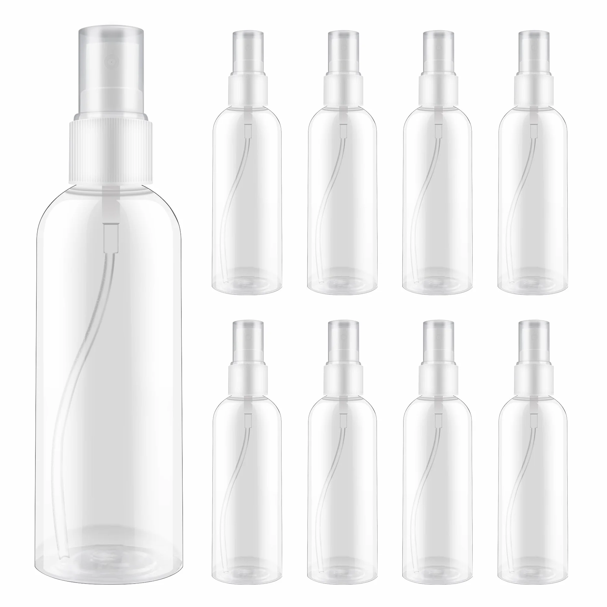 8 sztuk 100ml Przezroczysta butelka do rozpylania mała - przenośny rozpylacz perfum, małe butelki do napełniania, do podróży i napełniania kosmetyków