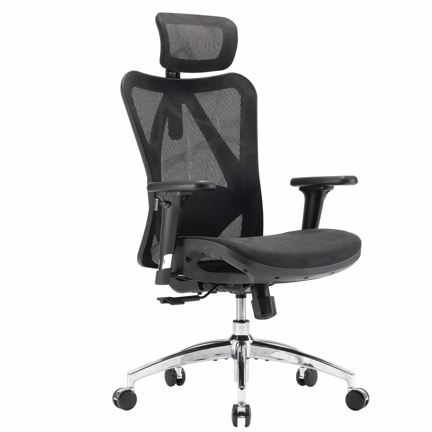 SIHOO M57 Ergonomiczne krzesło biurowe z regulowanym podłokietnikiem 3D, podparciem lędźwiowym, siatkowe oparcie, 150 kg, czarne