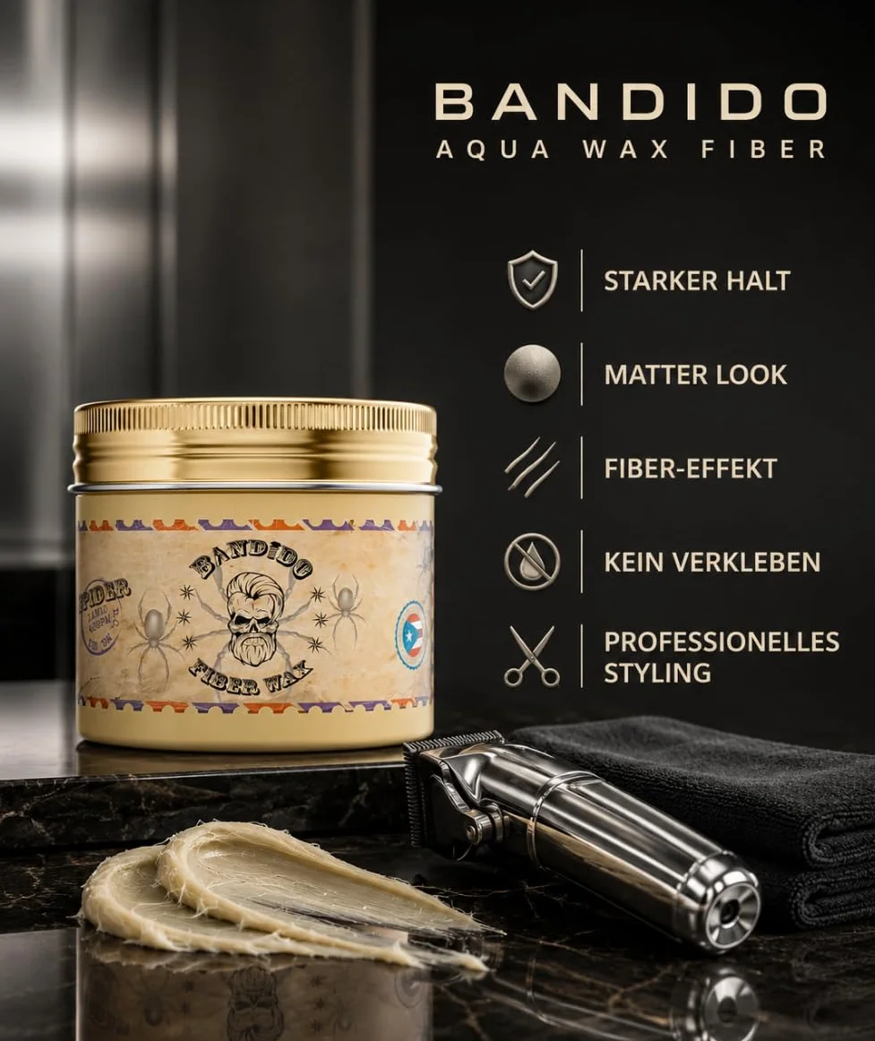 Bandido Wosk pająk do stylizacji włosów, 125 ml, matowy wygląd, mocne trzymanie, najlepszy do włosów krótkich i średnich, stylizacja włosów z włókien