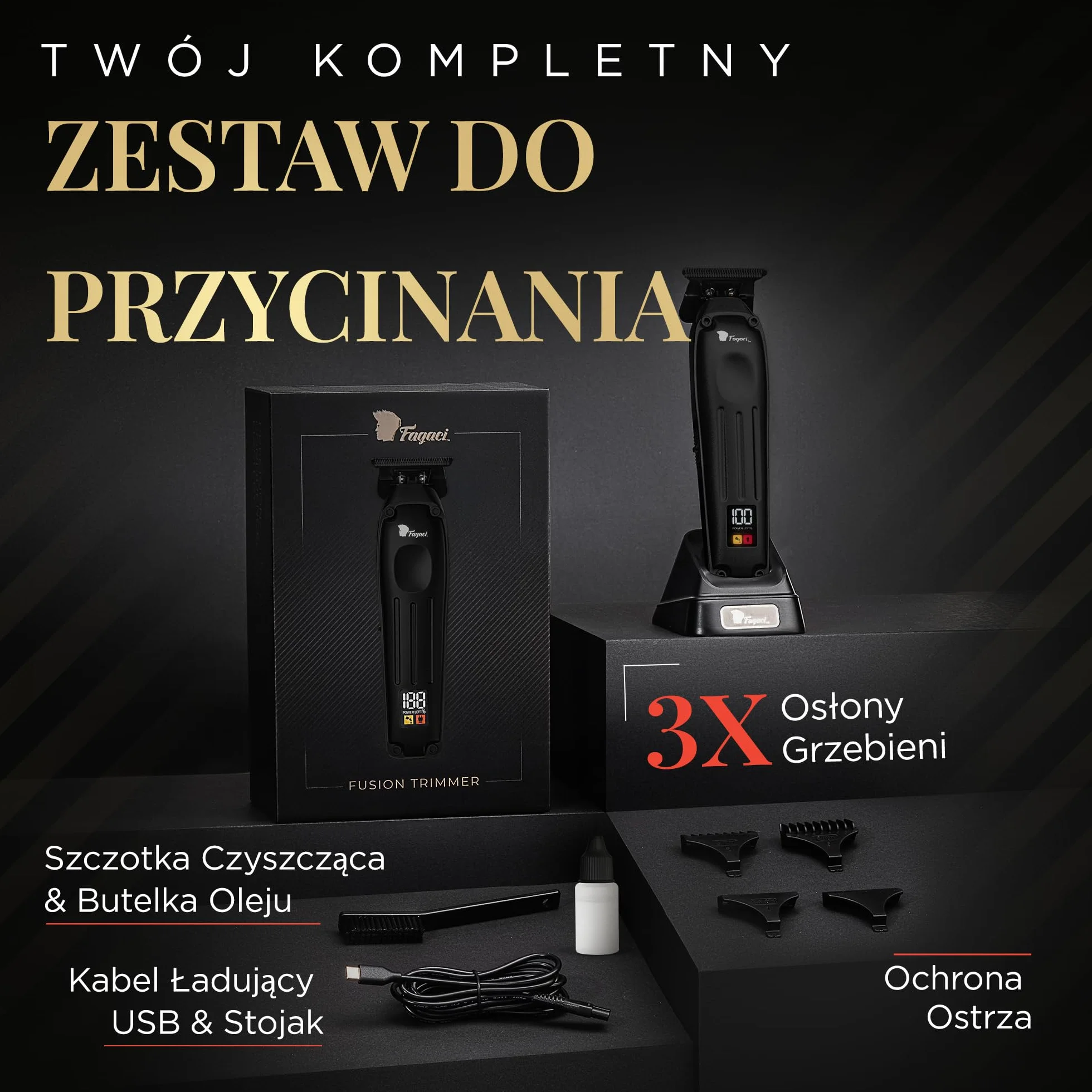 Trymer do włosów Fusion czarny