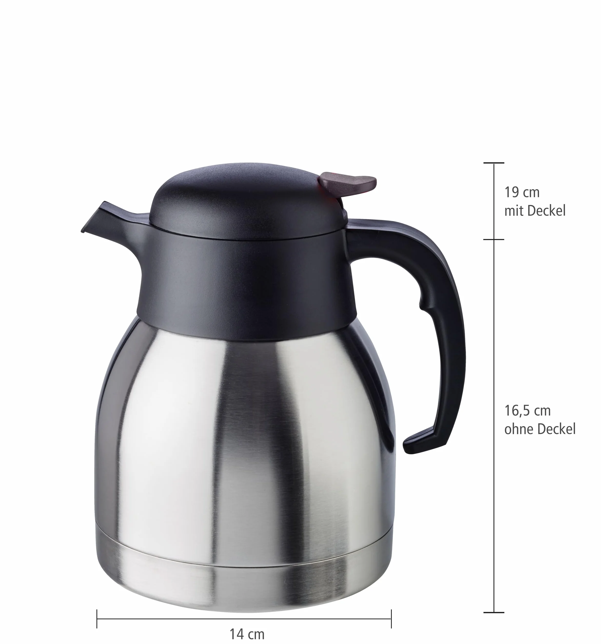 APS Classic dzbanek próżniowy do kawy 1,0 l stal nierdzewna podwójne ścianki Ø 14 cm wys. 19 cm