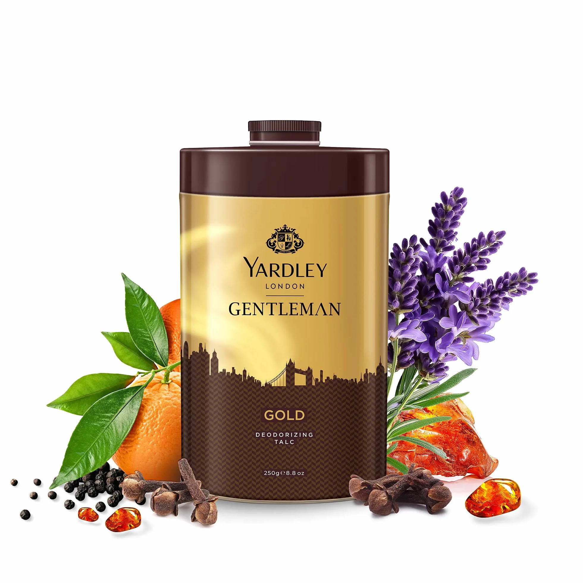 Yardley London Gold Talcum Powder - 250 g. 808 oz, dezodorizing Talc by Yardley