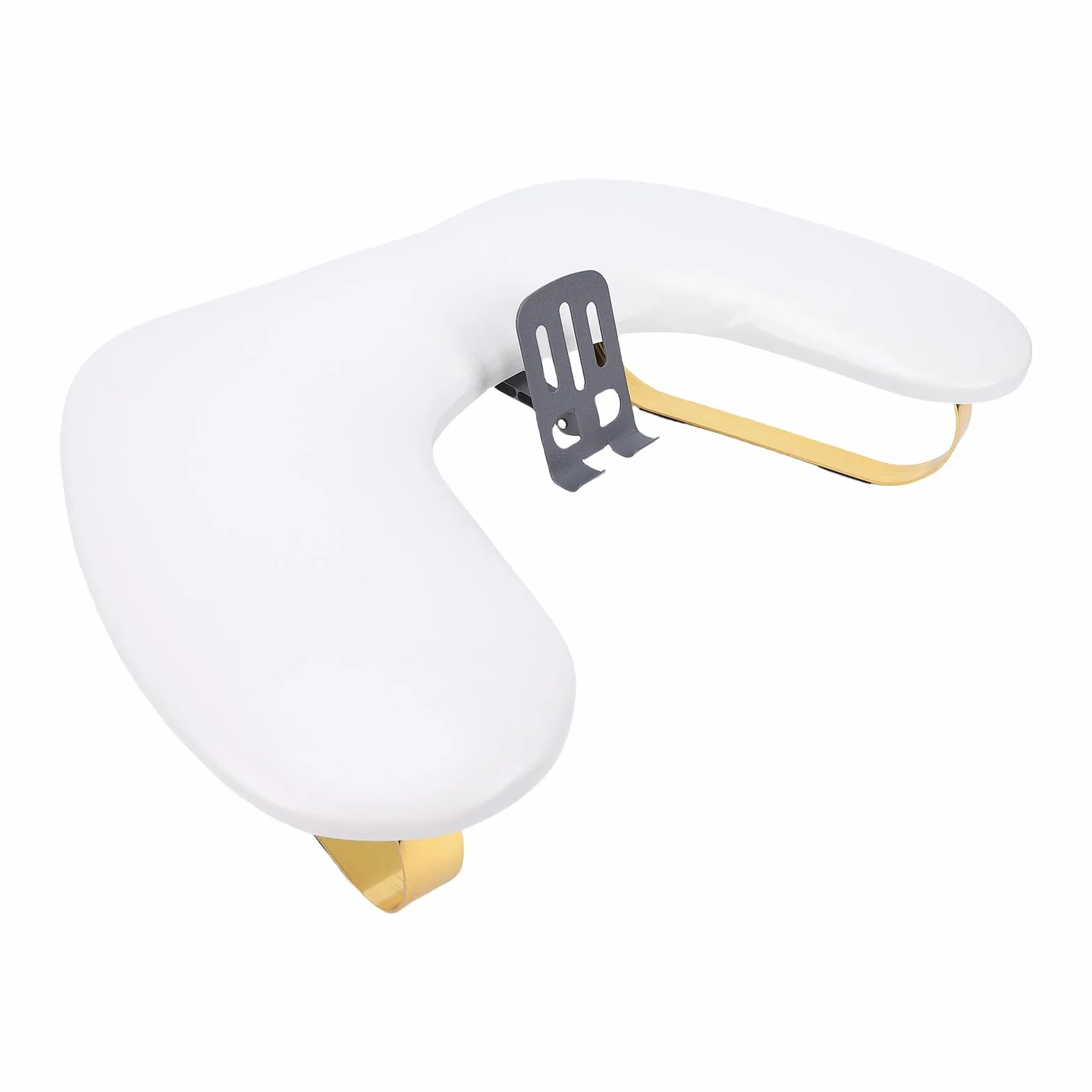 Goshyda Podłokietnik do Manicure w Kształcie Litery U do Paznokci Tech, Ergonomiczny Podłokietnik Paznokci z Regulowanym Uchwytem na Telefon (WHITE)