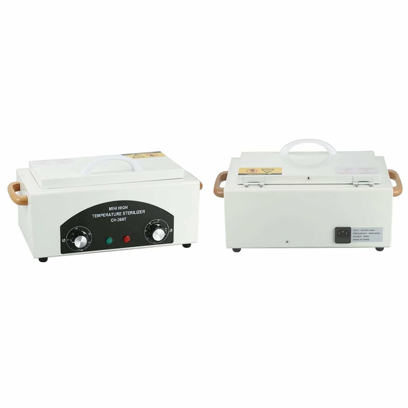 Sterylizator do paznokci, sterylizator do paznokci w temperaturze 200°C, sterylizator w wysokiej temperaturze, 300 W, małe sterylizatory z timerem i regulatorem temperatury, wskaźnik świetlny do