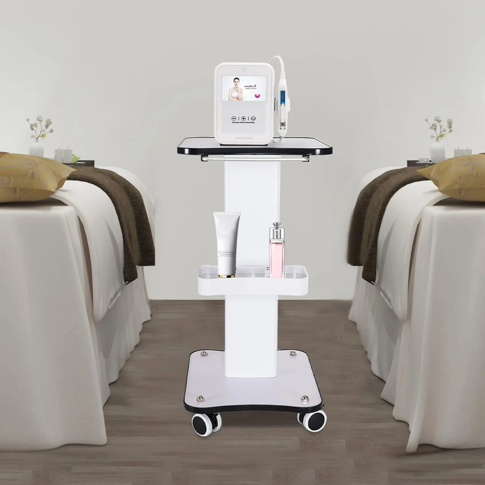 Wózek do salonu kosmetycznego, wielofunkcyjny, ruchomy wózek ręczny, wyposażenie do salonu, spa, do salonu fryzjerskiego, wózka na kółkach do instrumentów kosmetycznych