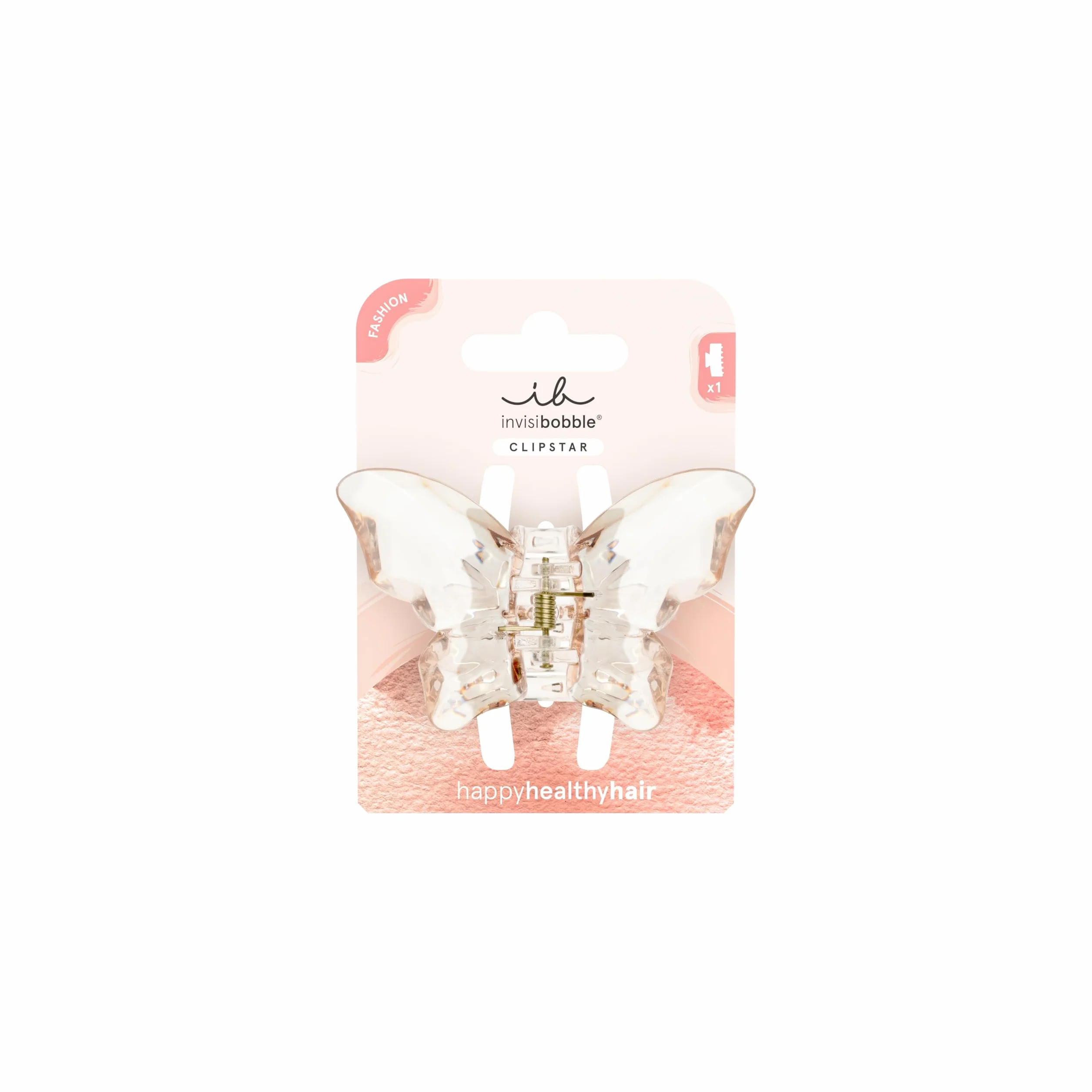 invisibobble Clipstar Diamond Butterfly (1 sztuka) – spinka do włosów dla kobiet i dziewcząt w kształcie motyla – duża spinka do włosów w kolorze różowego złota – do cienkich włosów – elegancki