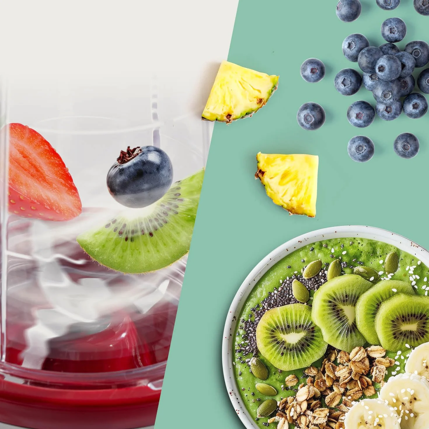 GOURMETmaxx Mr. Magic Mixer Smoothie Maker Mikser stojący 18-częściowy Blender z auslaufsicheren Frischhaltedeckeln