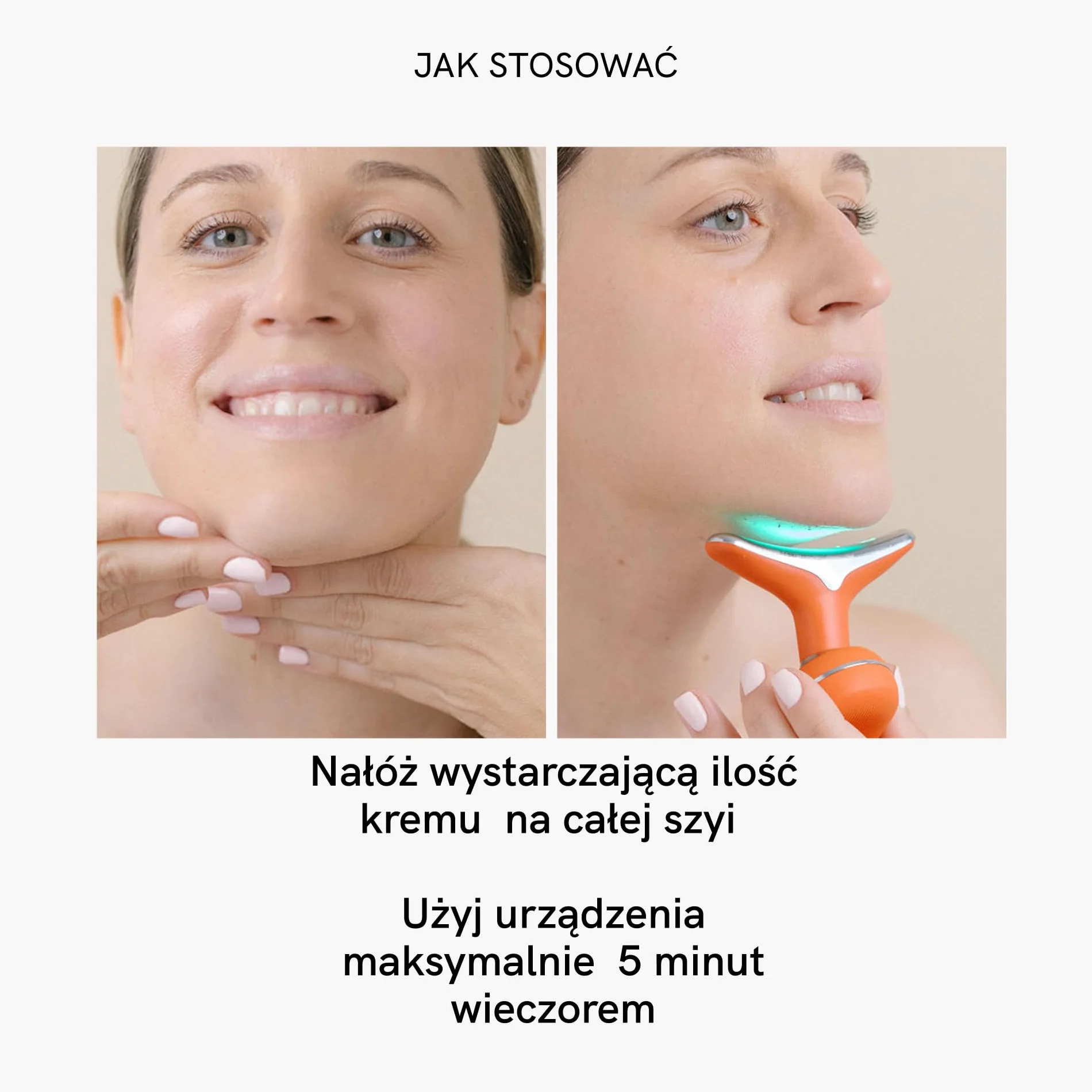 MASDERM | Zestaw masażera twarzy i szyi + nawilżający krem do twarzy o częstotliwości radiowej 500 ML | Ujędrniający przeciwzmarszczkowy | Masażer Galvanica Twarzy | Red Light Therapy Face |