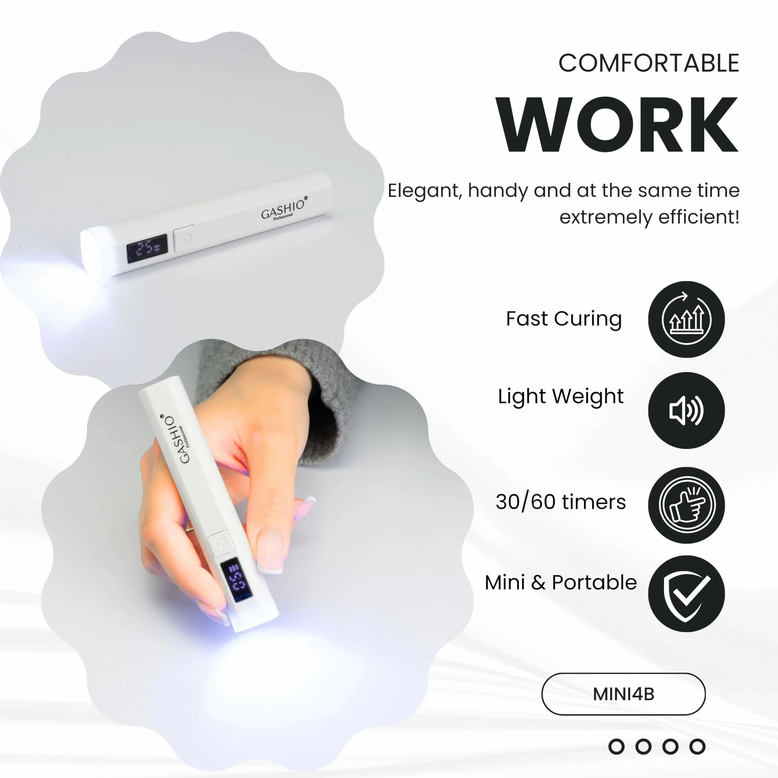 Lampka UV/LED do żelowych paznokci mini ładowalna ochrona skóry