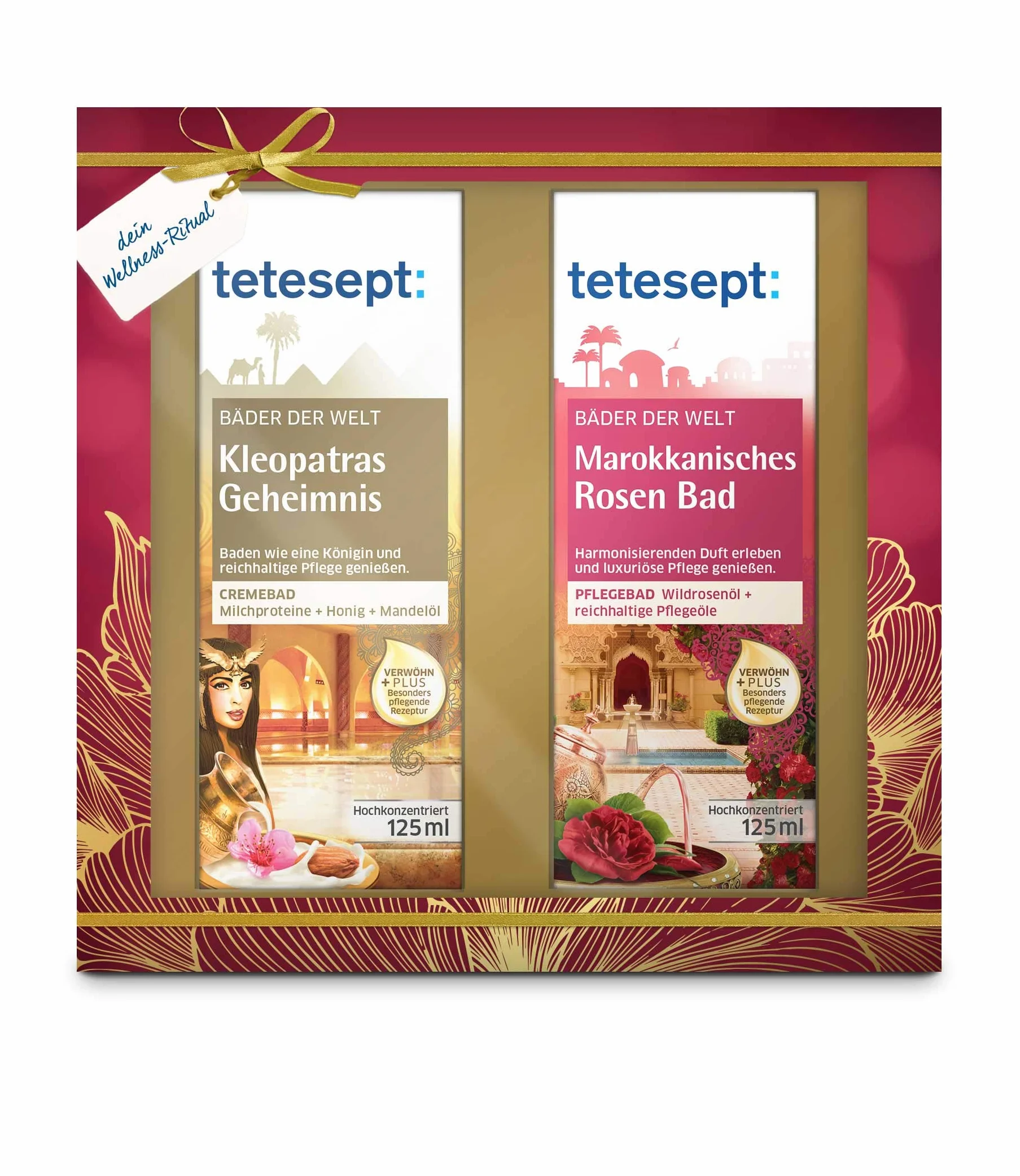 tetesept Zestaw do kąpieli na świecie – relaks la 1001 noc, 1 opakowanie (2 x 125 ml)