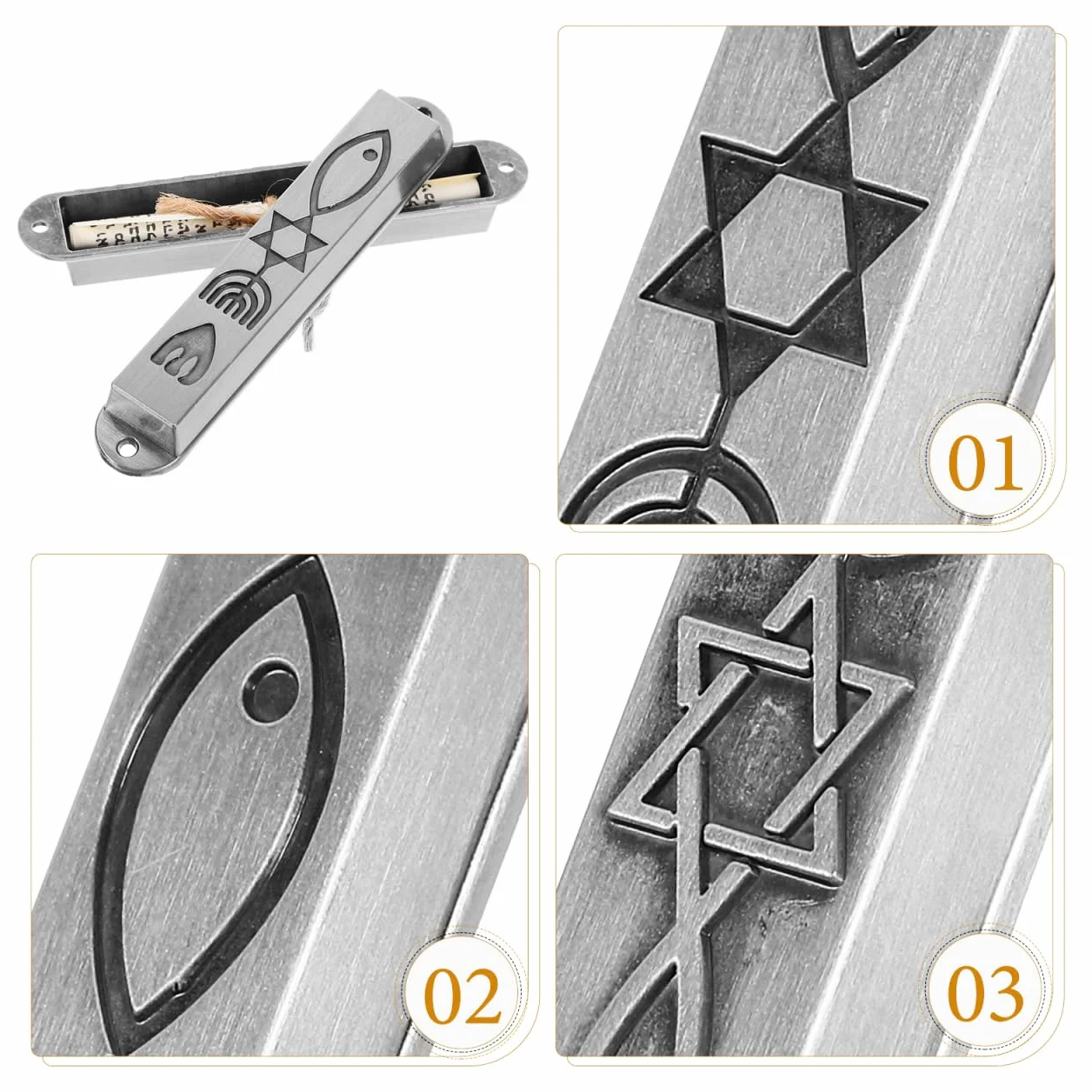 Amosfun Mezuzah Metalowa Dekoracyjna 10 Sztuk Judaica