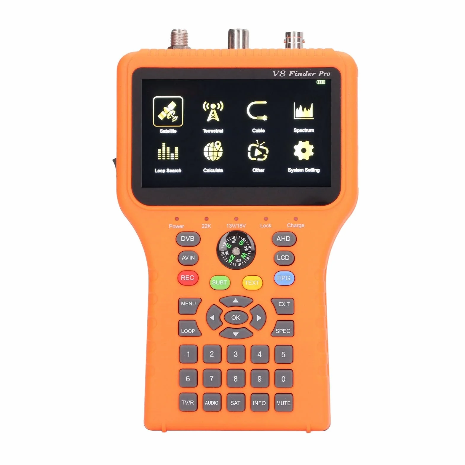 4.3 Calowy Ekran LCD Antena Satelitarna Lokalizator Sygnału V8 FINDER PRO FTA DVB S2 S2X Miernik Sygnału z funkcją Kompasu (Wtyczka UE)