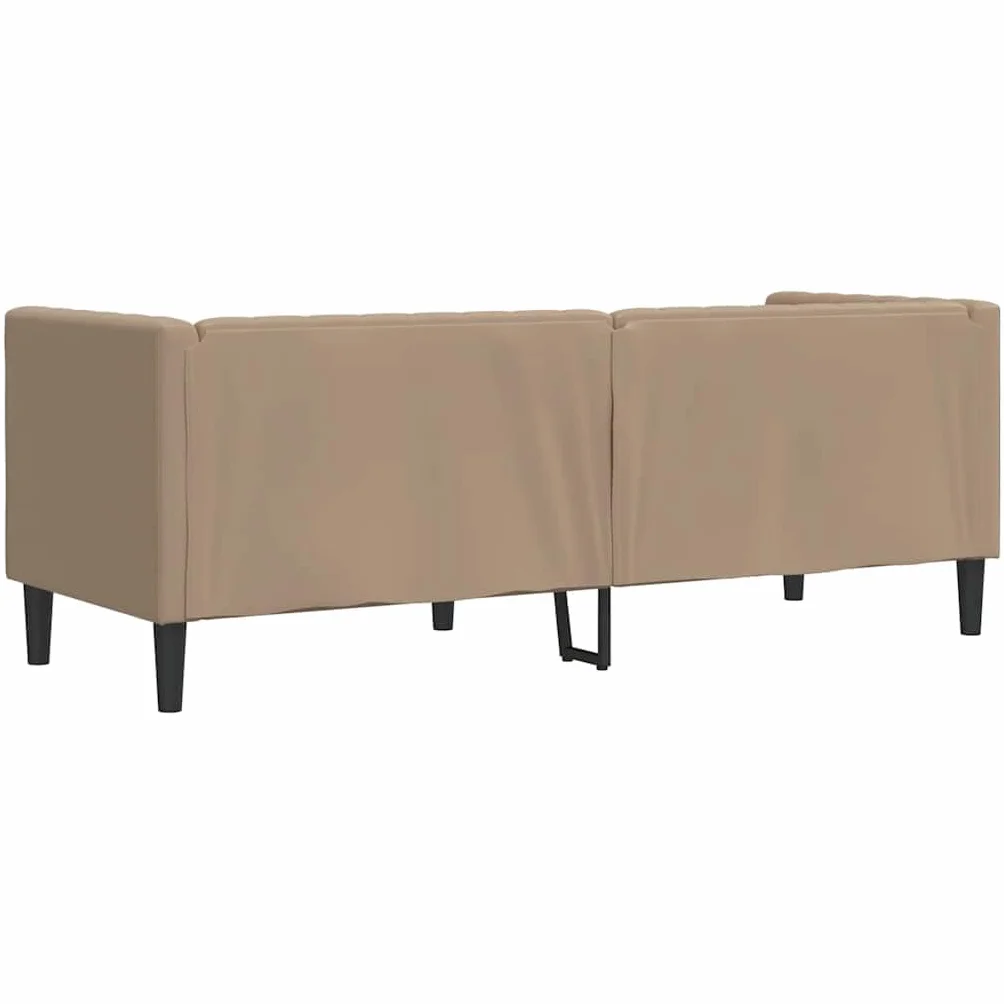vidaXL Sofa Chesterfield, 3-os., cappuccino, sztuczna skóra, 3-osobowa sofa, kanapa, wypoczynek, kanapa 3-osobowa, wersalka, sofa trzyosobowa