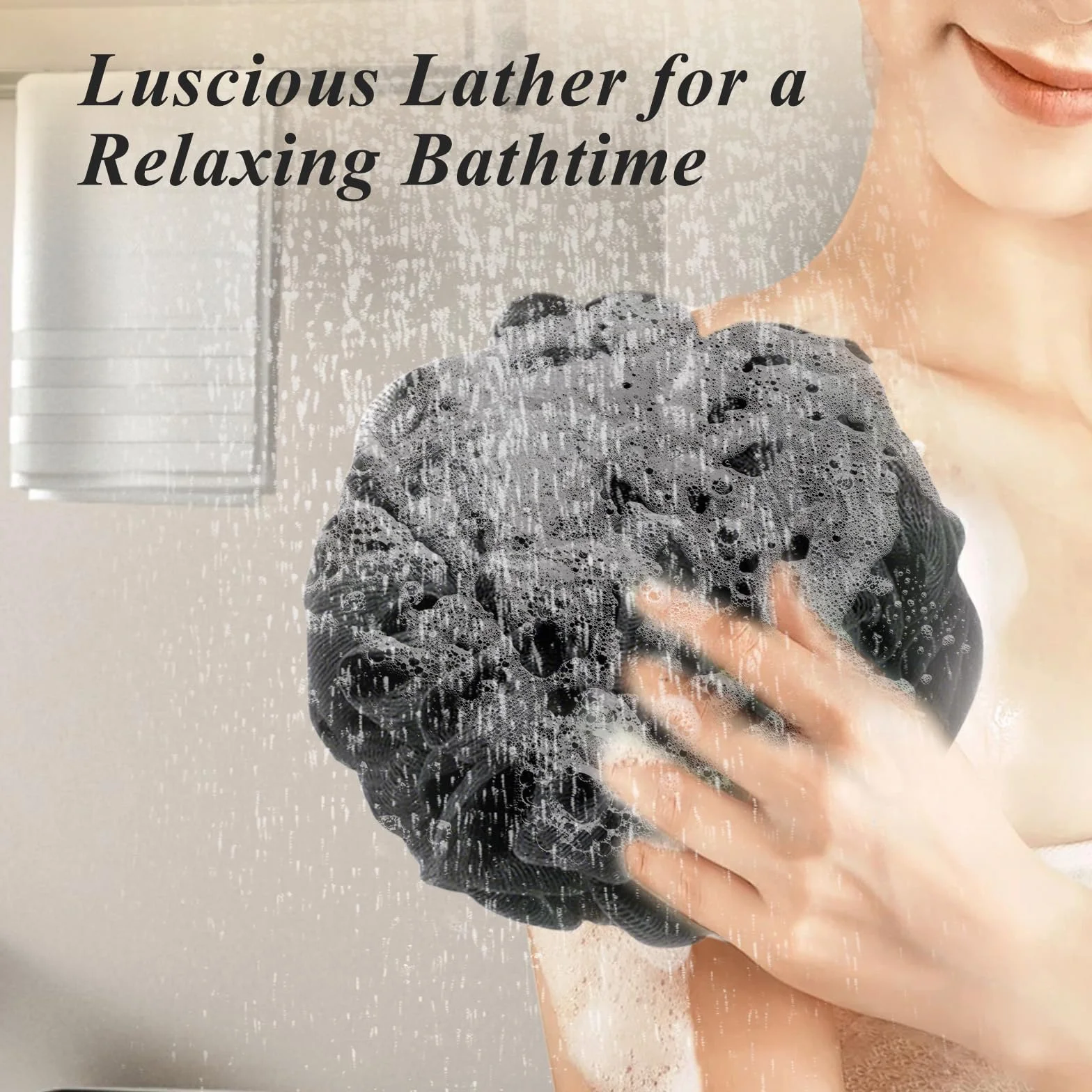 flintronic 4-pak Loofah Shower Puff, 50 g gąbka do kąpieli, miękka pufa prysznicowa, luffa kąpielowa dla mężczyzn i kobiet, do czyszczenia ciała i peelingu
