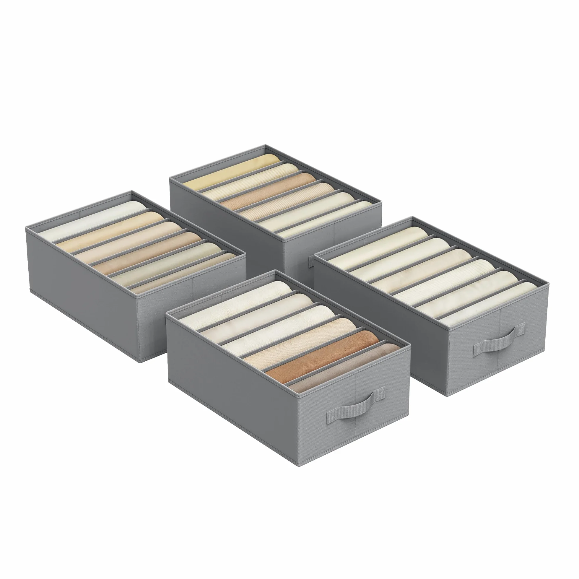 SONGMICS Zestaw 4 szuflad organizery do szafy 42 x 30 x 17 cm szaro-taupe RUS009G04