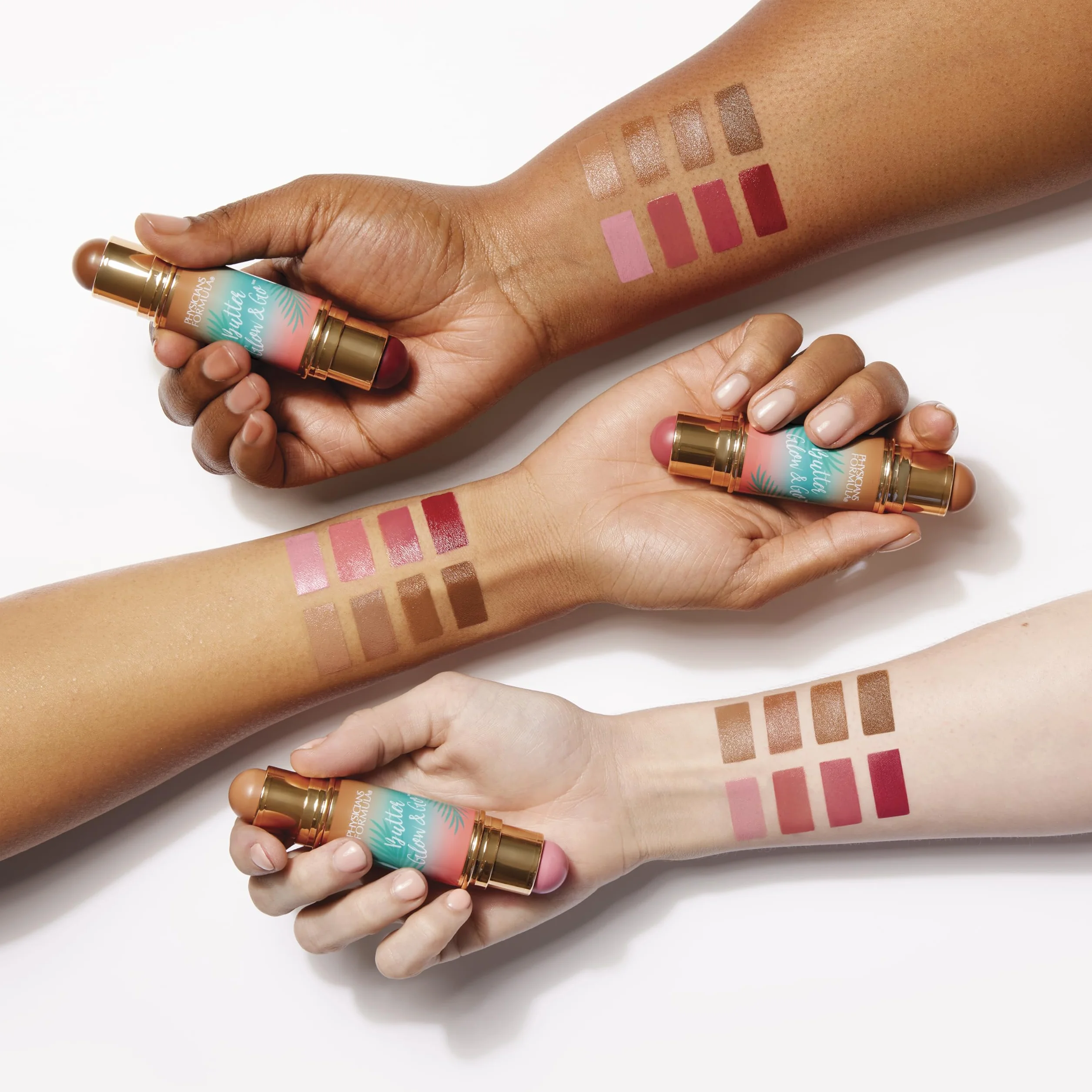 Physicians Formula Butter Glow & Go, Dual-Ended Multiuse Makeup Stick for Cheeks, Eyes and Lips, Complementary Shades for Bronzing, Contouring and Blush, Beachy Pink