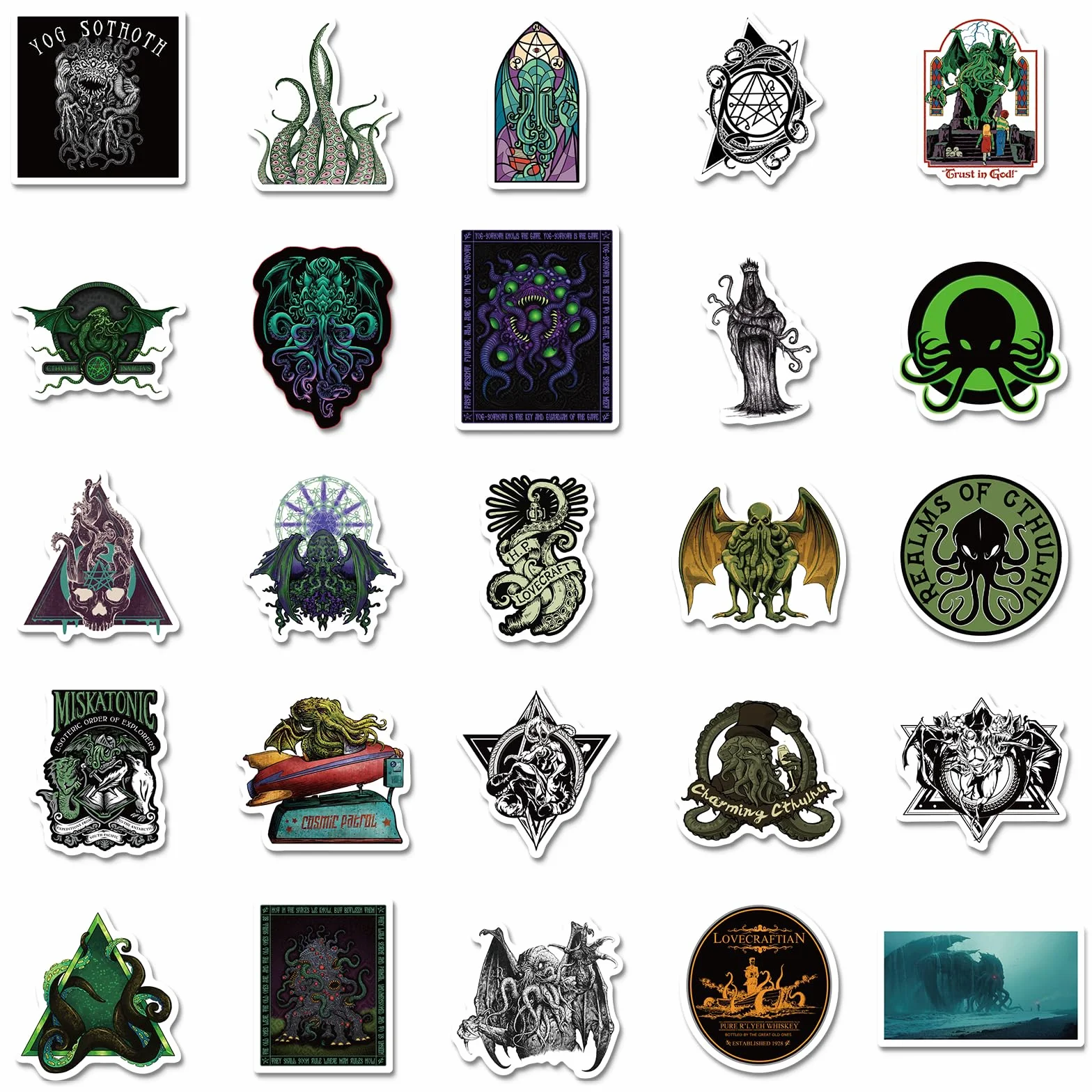 Cthulhu Naklejki anime 50 sztuk, wodoodporne winylowe naklejki anime na laptopa, kask, motocykl, walizkę, rower, deskorolkę, zestaw naklejek dla dorosłych