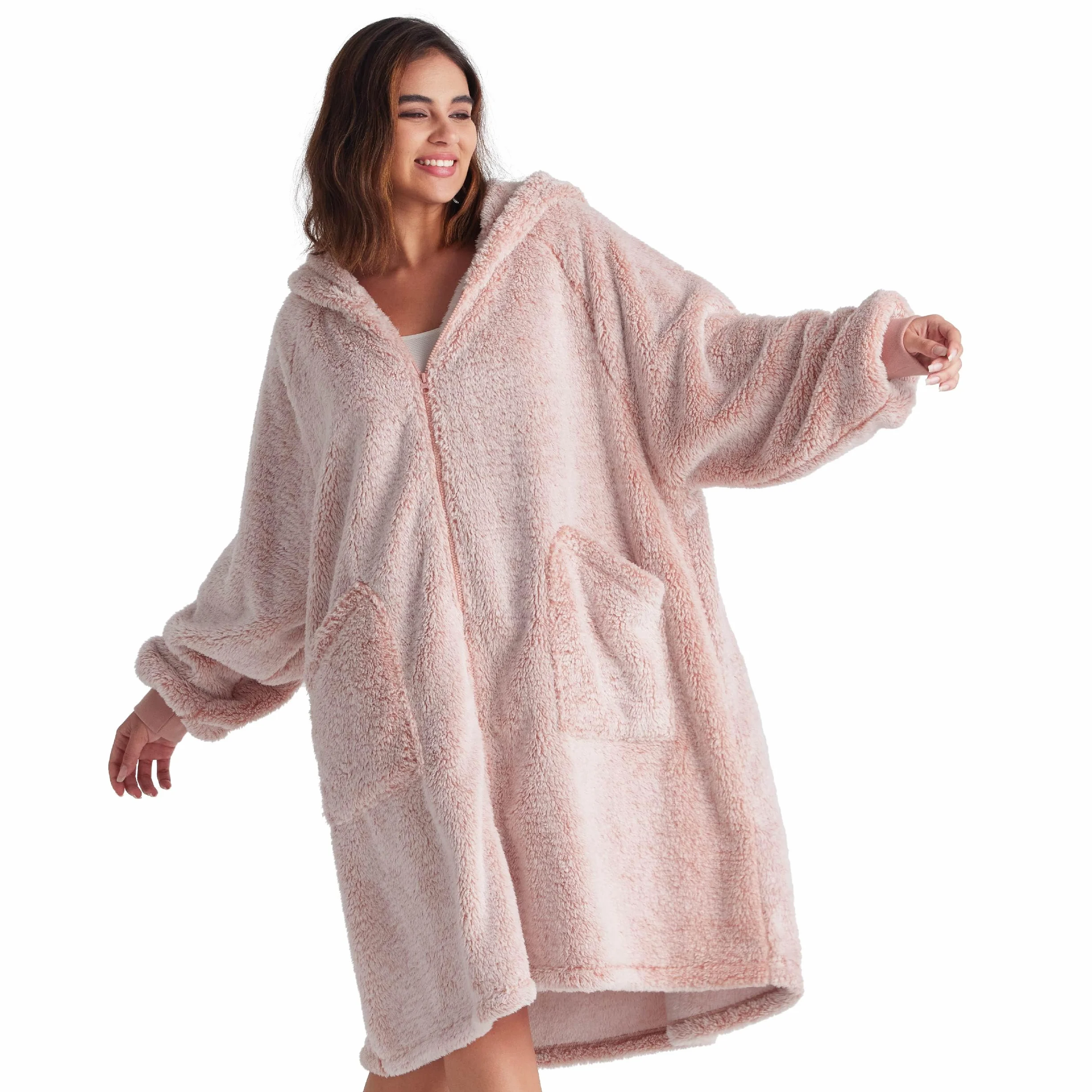 BEDSURE Koc z rękawami i kapturem, bluza oversize do noszenia