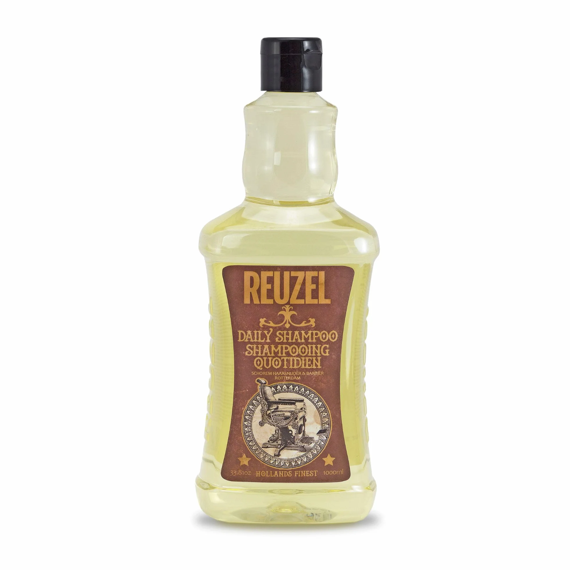 Reuzel Daily Shampoo - Cleanses Hair and Scalp - Ideal for All Hair Types and Frequent Use - Balanced for Excellent Degreasing and Cleansing without Over Drying - Features T4 Tonic Blend - 1000 ml