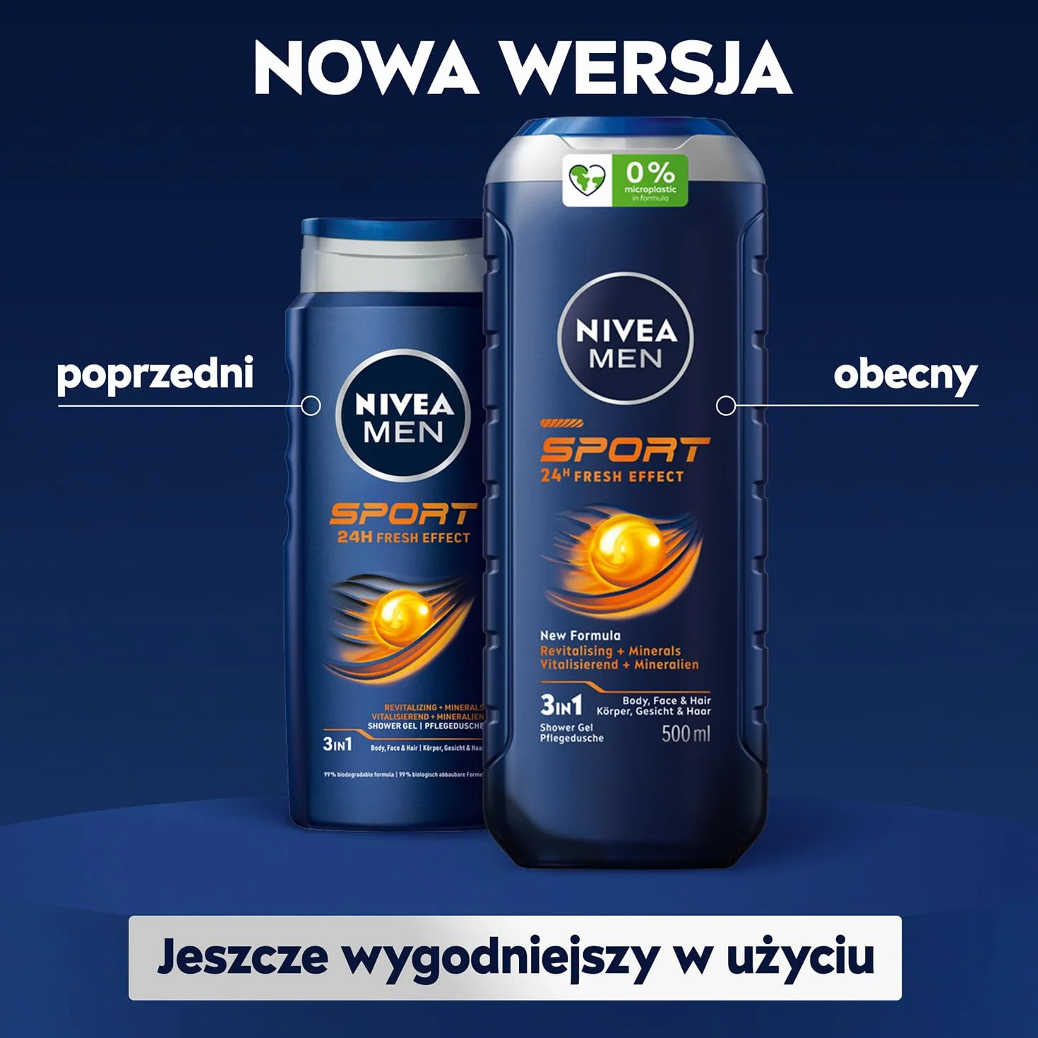 NIVEA MEN Sport Odprężający Żel pod prysznic dla mężczyzn 3w1 500 ml