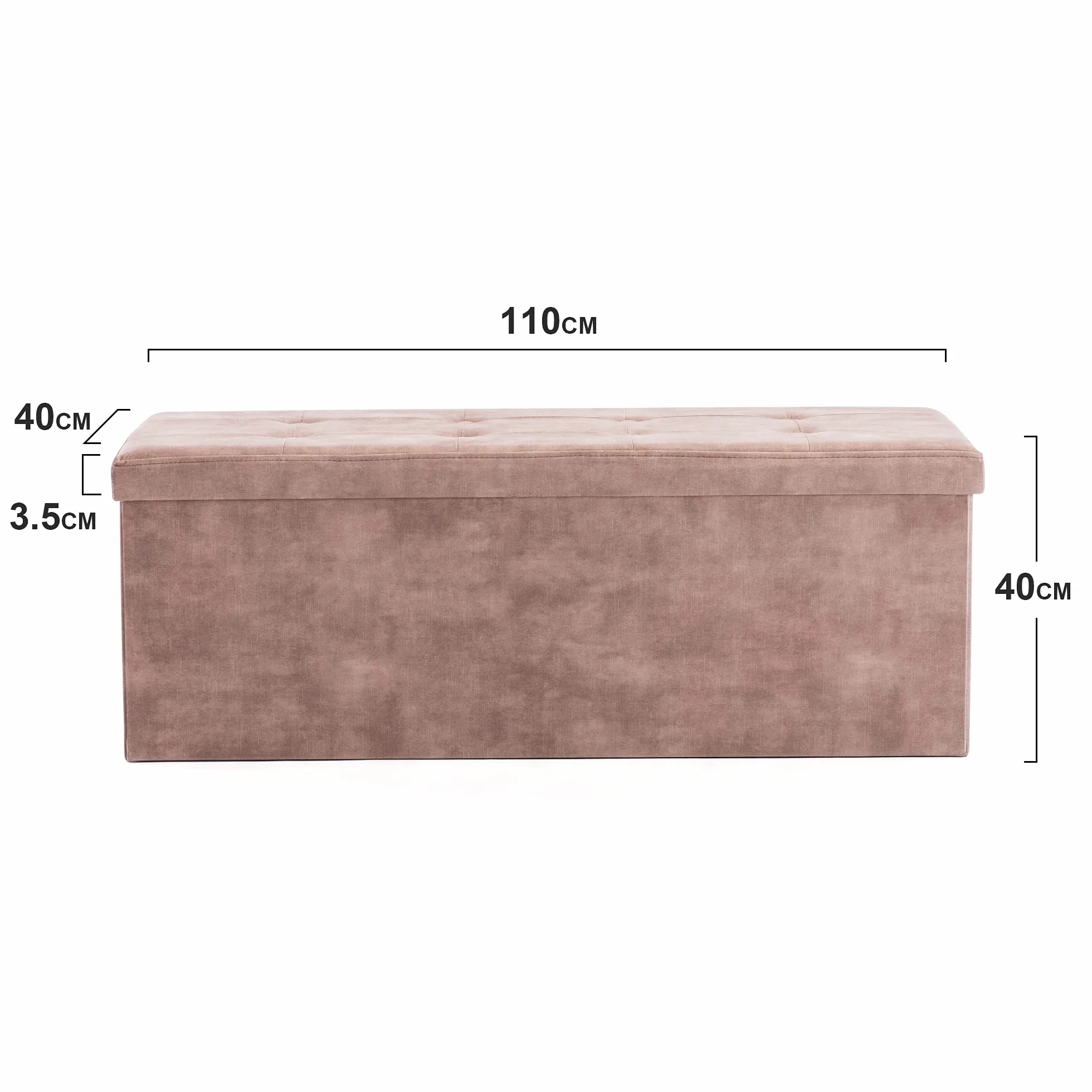 HNNHOME Skrzynia na zabawki z pokrywką 110x40x40 cm składany podnóżek jasnobrązowy XL