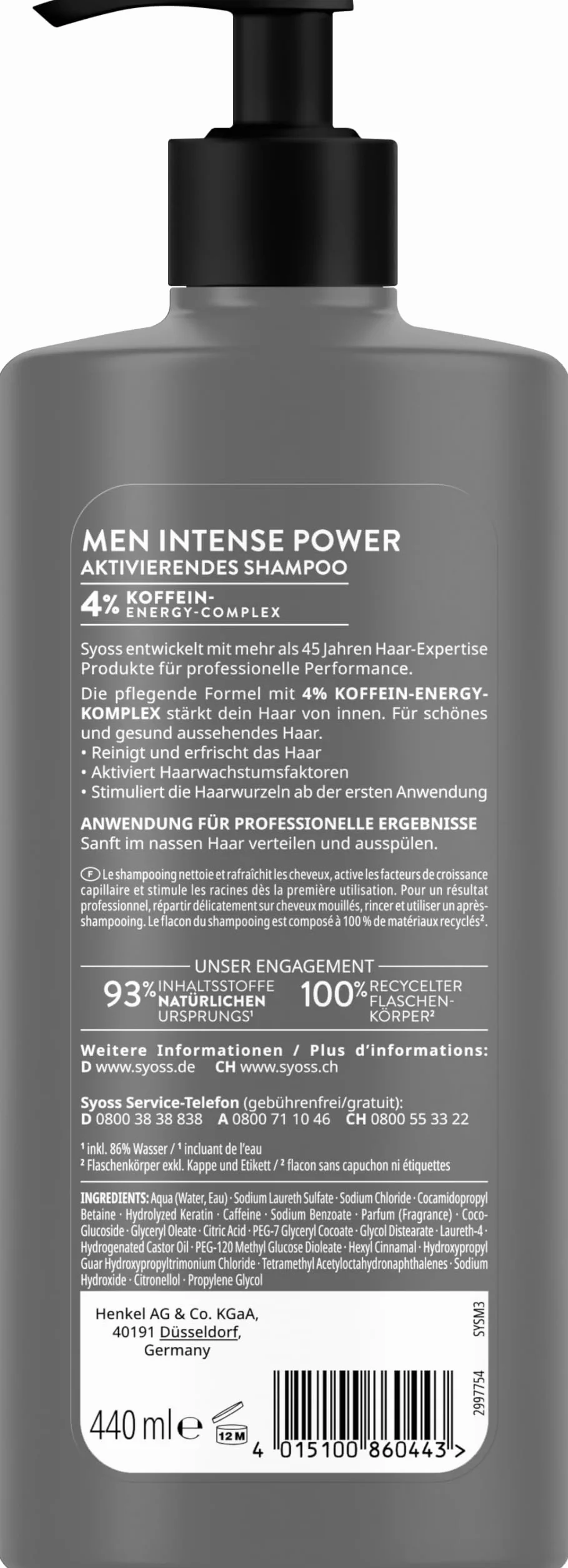 Syoss MEN Power szampon do włosów normalnych 440ml