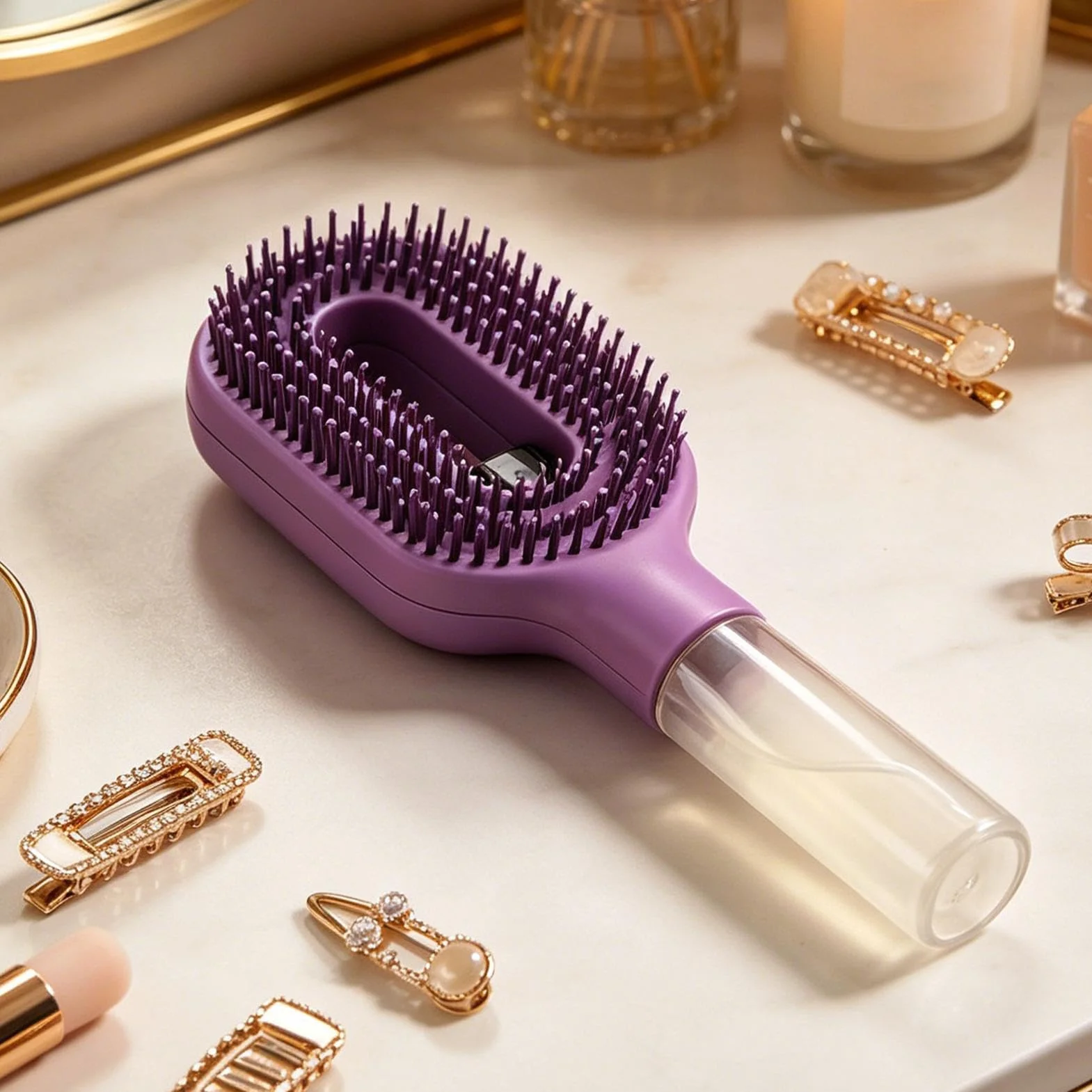 Narzędzie do strzyżenia włosów w sprayu Comb, szczotka do destylacji włosów, zapobiegająca Frizz z systemem wody, urządzenie do pielęgnacji włosów Quick Refresh, przenośne akcesoria do przerabiania