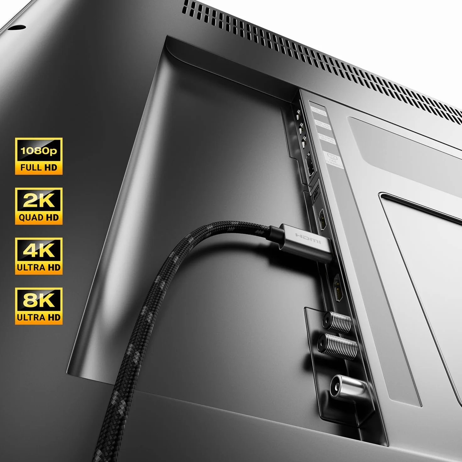 deleyCON Kabel HDMI 2.1 8K 5m - do TV, Monitora, PS4, PS5, Xbox, Soundbara Dolby Atmos, EARC, HDR10+ VRR - 48 Gbps Ultra High Speed - 10K/8K@60Hz, 4K@120Hz/144Hz, 2K@240Hz