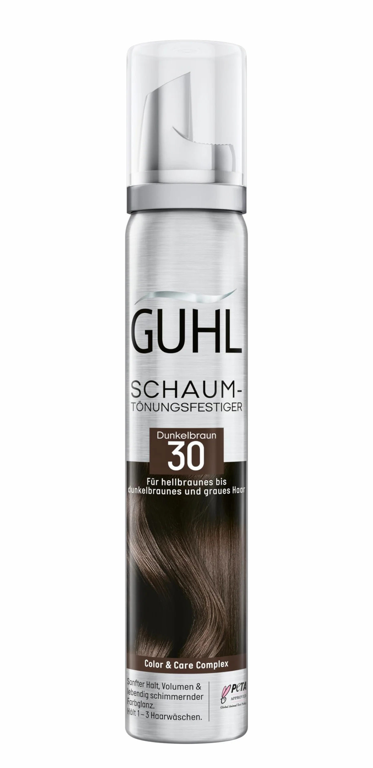 Guhl Color And Care Complex Farba Wzmacniająca do Włosów w Piance, 30 Ciemnobrązowy, 100 ml