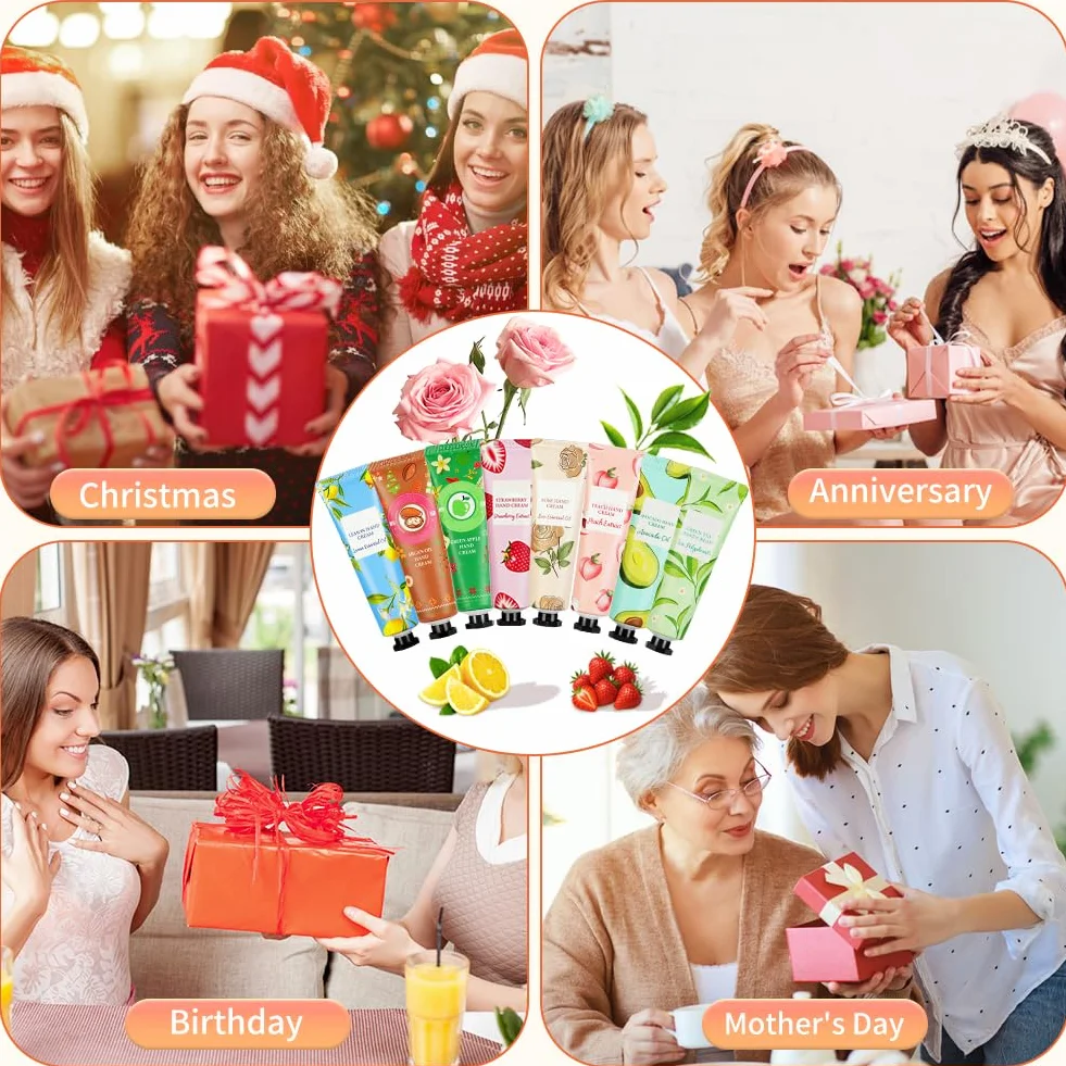 Nawilżający mini krem do rąk, 24 x 30 ml Naprawczy krem do rąk, dodatkowe nawilżające suche i popękane odżywcze balsam ochronny na Dzień Matki, urodziny, Boże Narodzenie, dla dziewczyny żony