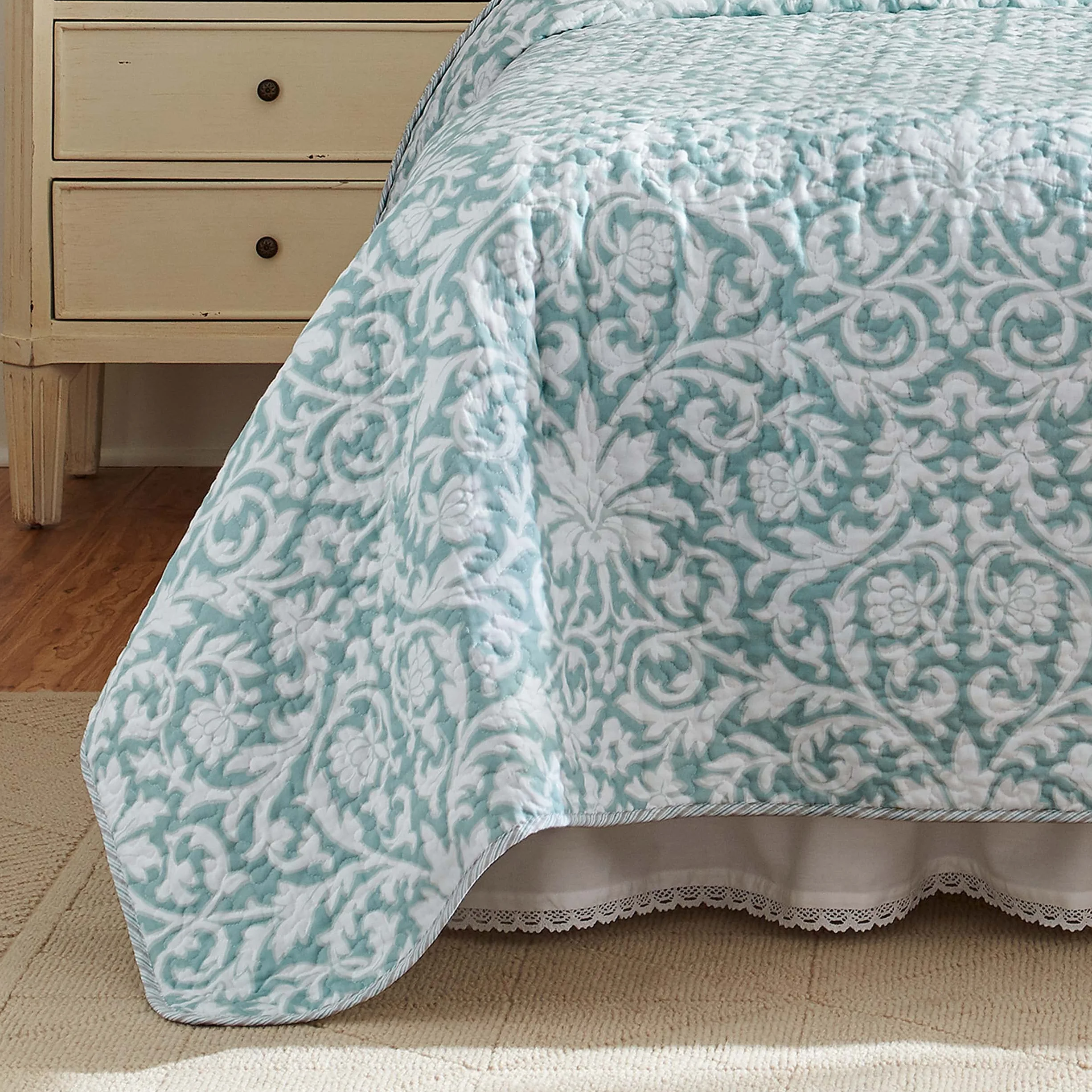 Laura Ashley Zestaw kołder King ultramiękka pościel całoroczna dwustronna narzuta niebieska