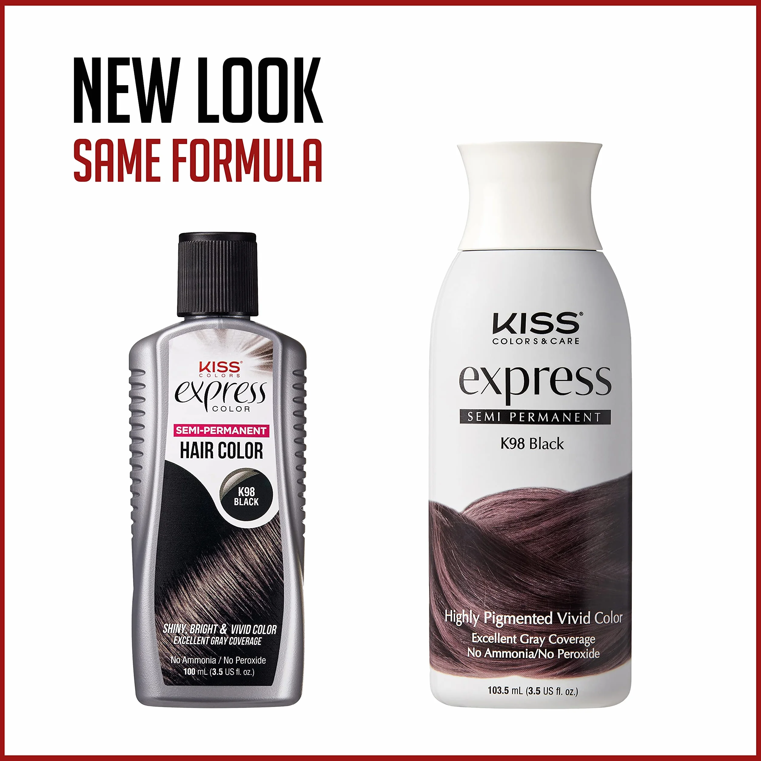 Kiss Express Color Semi- Permanent Jet Black 3,5 oz by Kiss Express