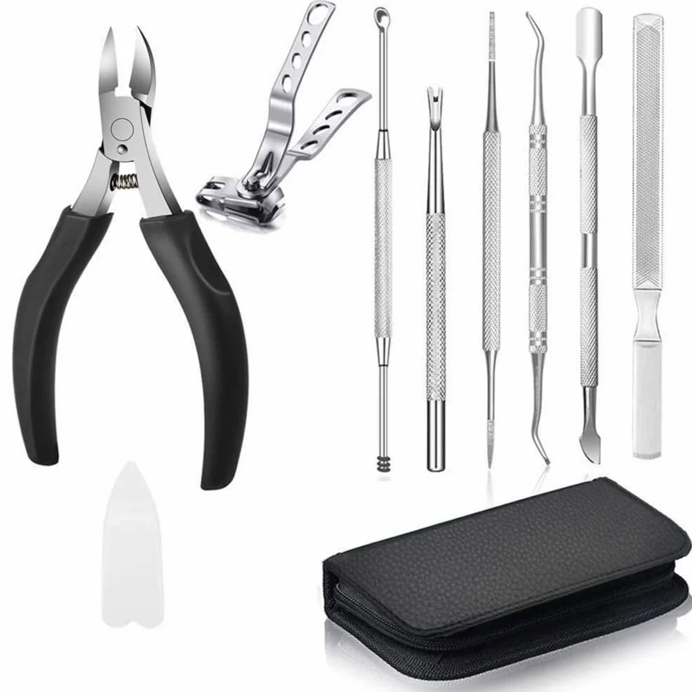 8 szt. Zestaw obcinaczy do paznokci Obcinacz do paznokci ze stali nierdzewnej Grube wrastające paznokcie u stóp Heavy Duty Precyzyjne nożyczki do paznokci Cut Nail Tool, 1 zestaw